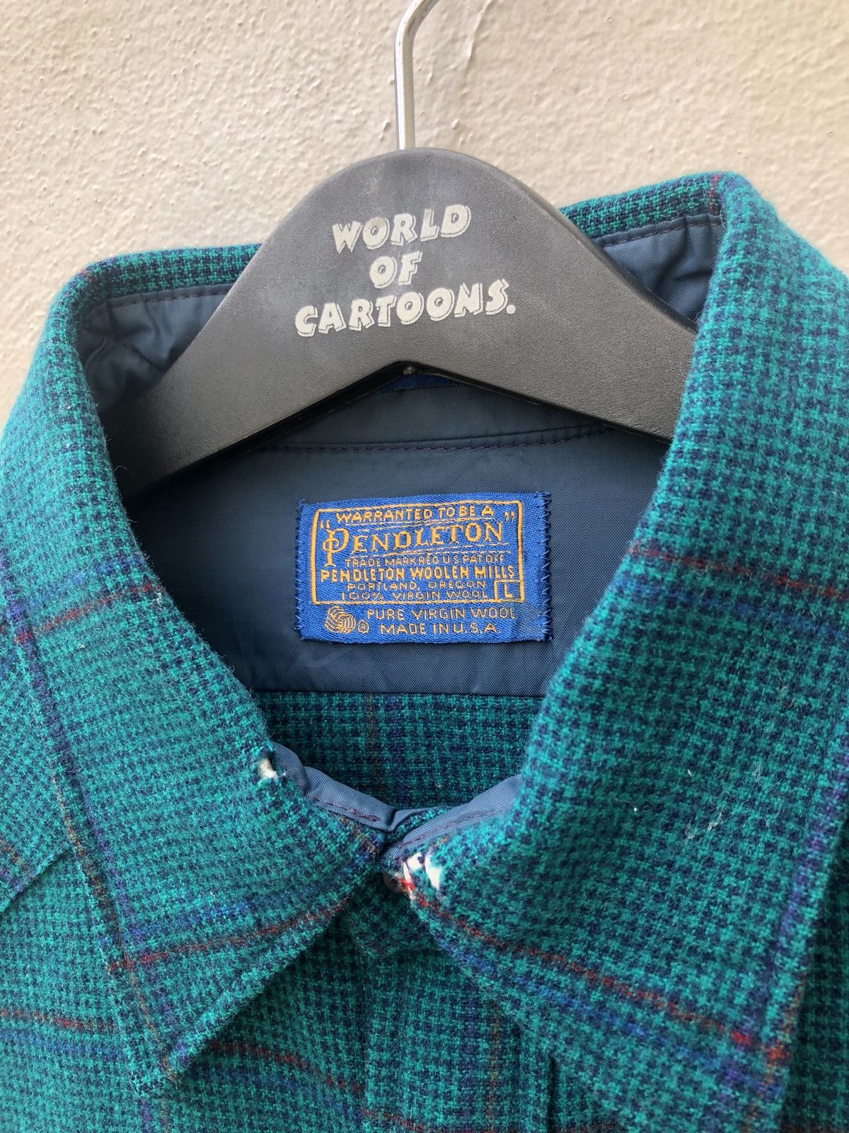 Pendleton Vintage 70s Pendleton Usa Wool Plaid Western Shirt Size US L / EU 52-54 / 3 - 3 Thumbnail
