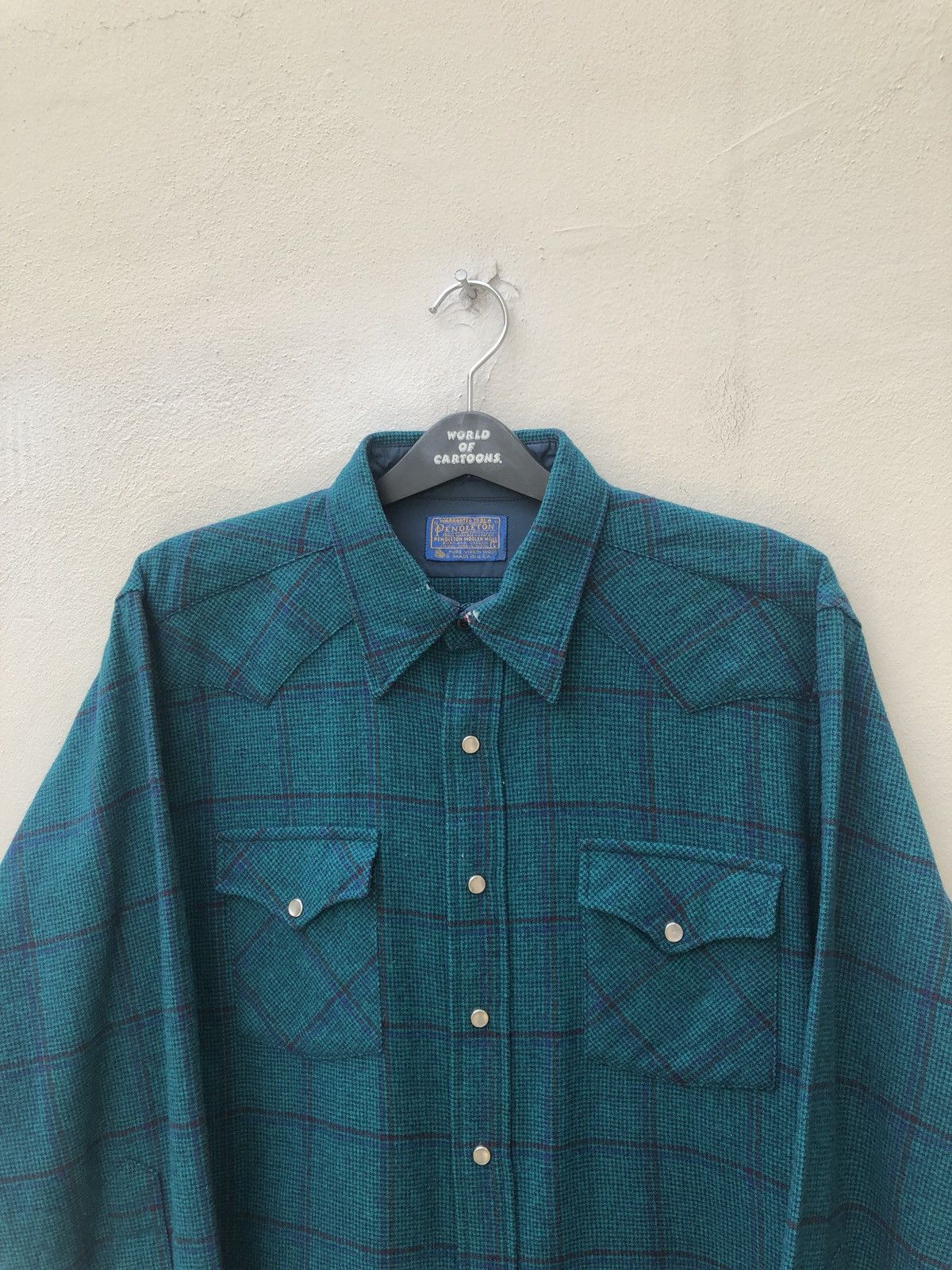 Pendleton Vintage 70s Pendleton Usa Wool Plaid Western Shirt Size US L / EU 52-54 / 3 - 2 Thumbnail