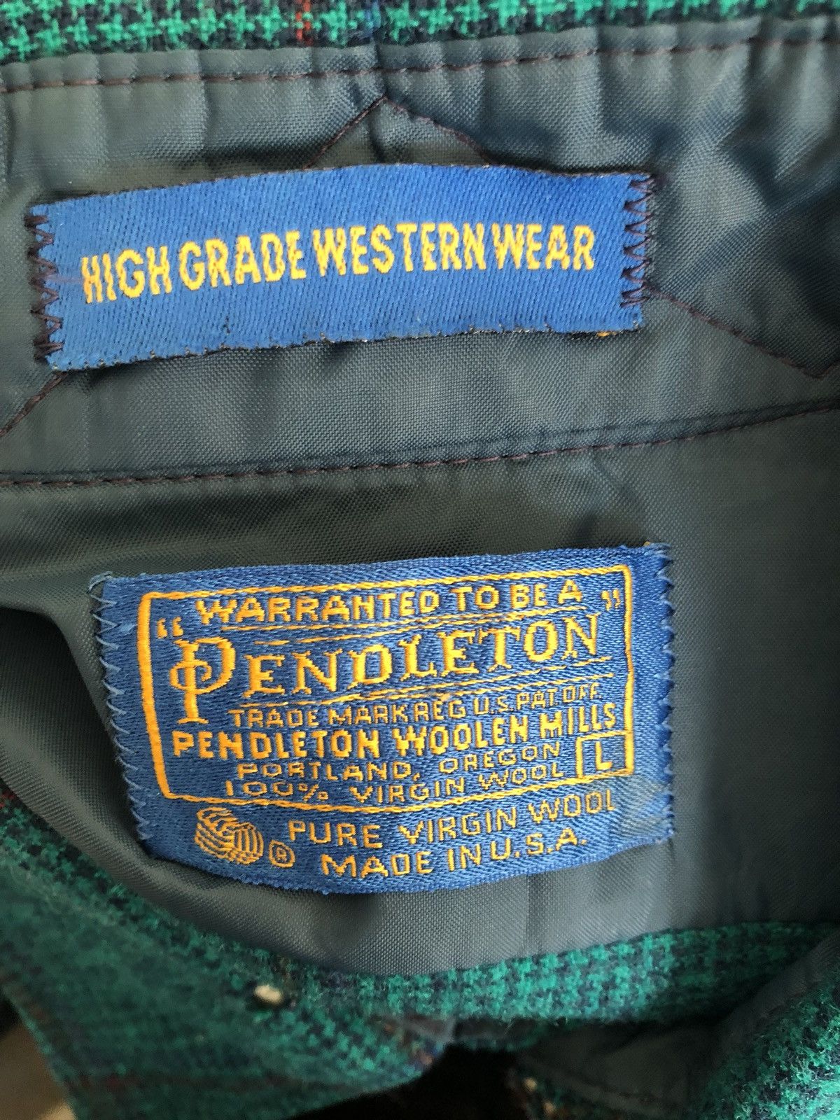 Pendleton Vintage 70s Pendleton Usa Wool Plaid Western Shirt Size US L / EU 52-54 / 3 - 9 Thumbnail