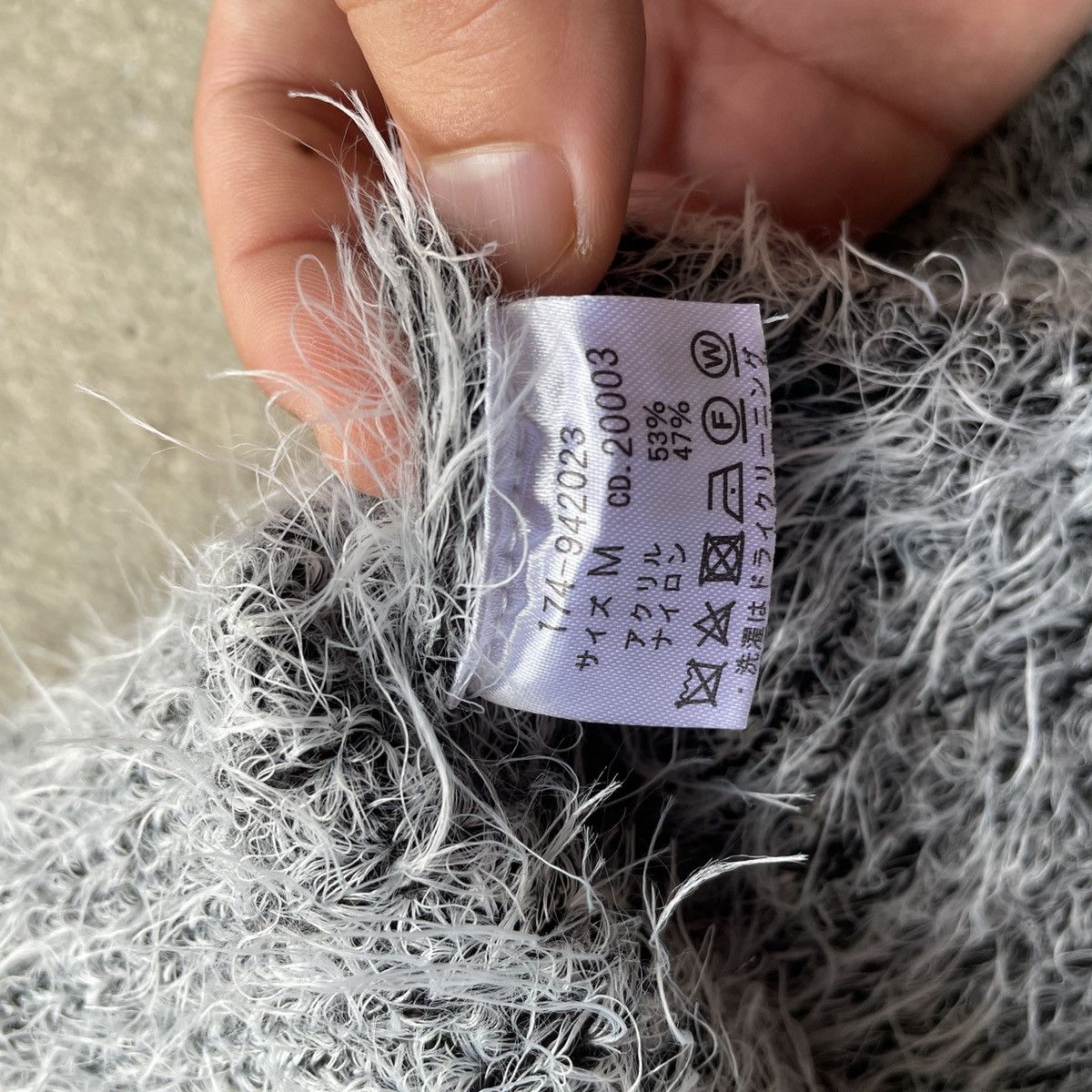 Aran Isles Knitwear × Japanese Brand Steals⚡️ JAPAN INGNI Striped Mohair Shag Shaggy Fur Knitwear Size US M / EU 48-50 / 2 - 8 Thumbnail