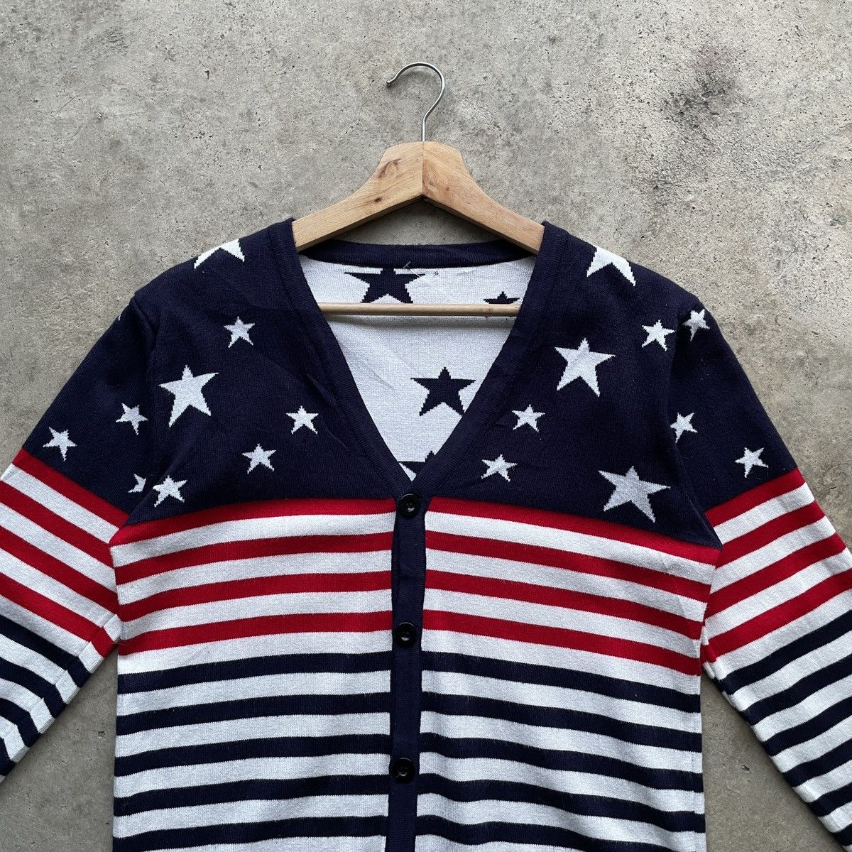 Aran Isles Knitwear Japanese Vintage Striped & Star Cardigan Knitwear Size US M / EU 48-50 / 2 - 3 Thumbnail