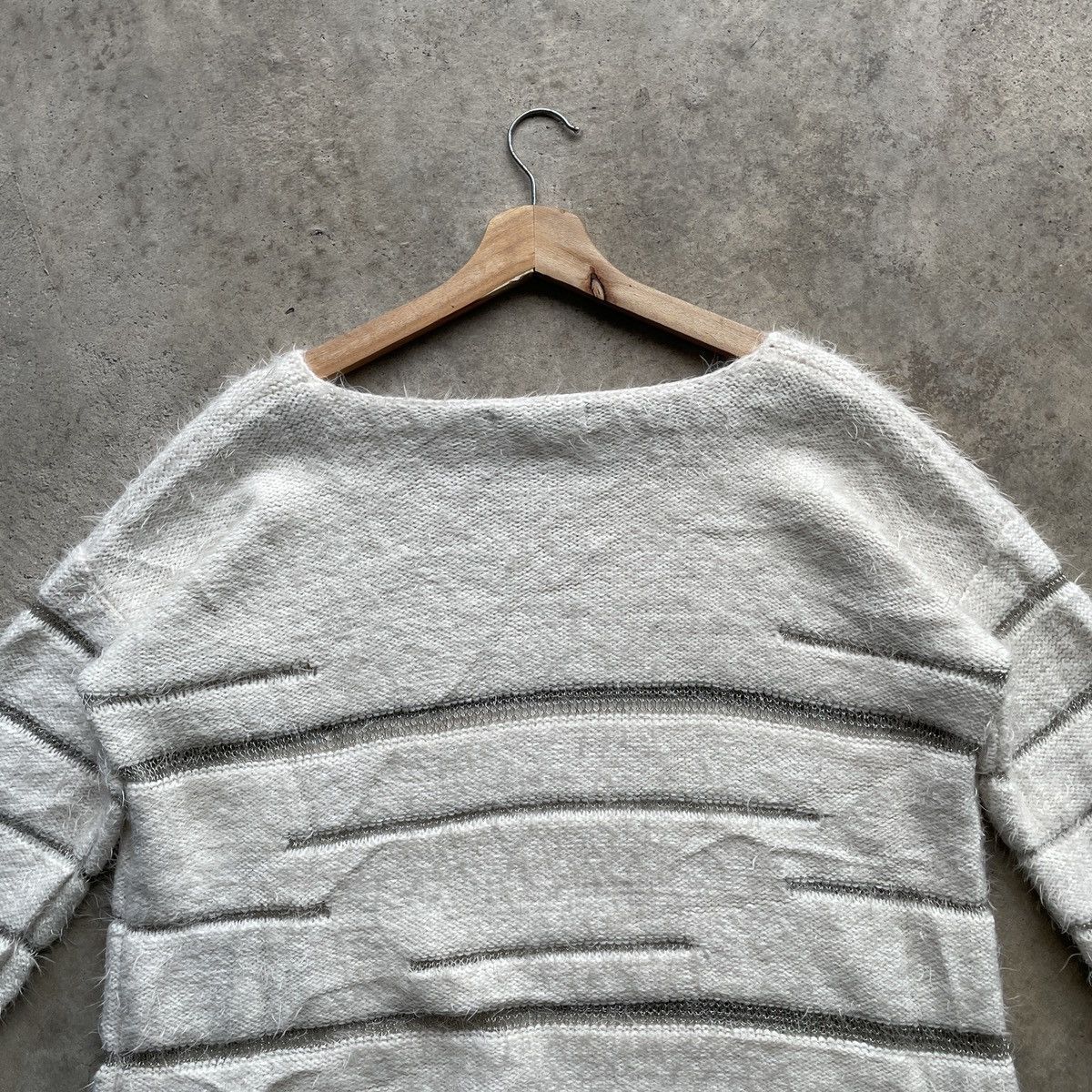 Aran Isles Knitwear JAPAN💥 22 Octobre White Mohair Shag Shaggy Knitwear Size US XL / EU 56 / 4 - 11 Thumbnail