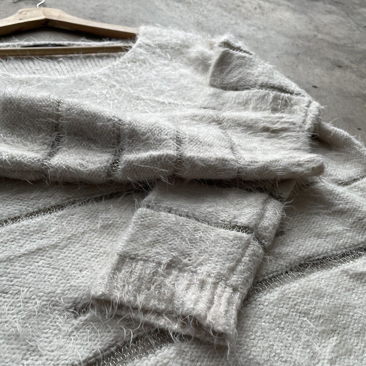 Aran Isles Knitwear JAPAN💥 22 Octobre White Mohair Shag Shaggy Knitwear Size US XL / EU 56 / 4 - 6 Thumbnail