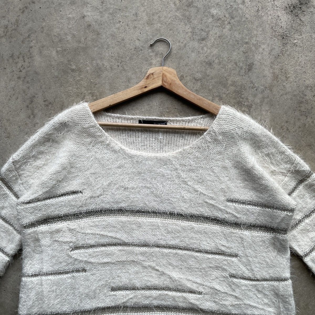 Aran Isles Knitwear JAPAN💥 22 Octobre White Mohair Shag Shaggy Knitwear Size US XL / EU 56 / 4 - 3 Thumbnail