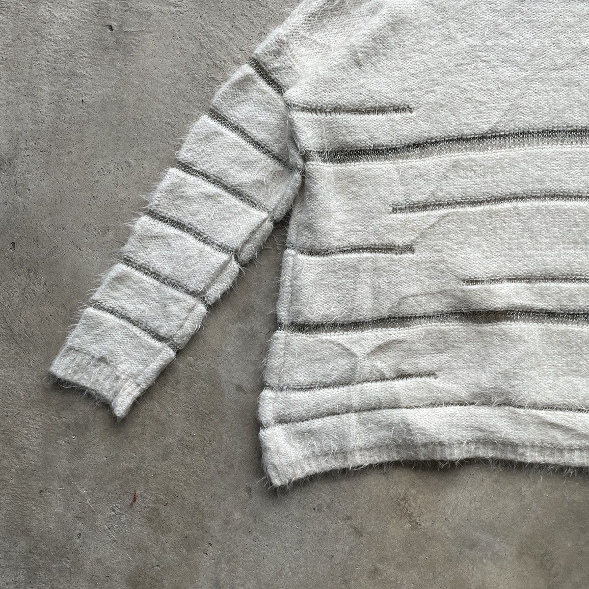 Aran Isles Knitwear JAPAN💥 22 Octobre White Mohair Shag Shaggy Knitwear Size US XL / EU 56 / 4 - 9 Thumbnail
