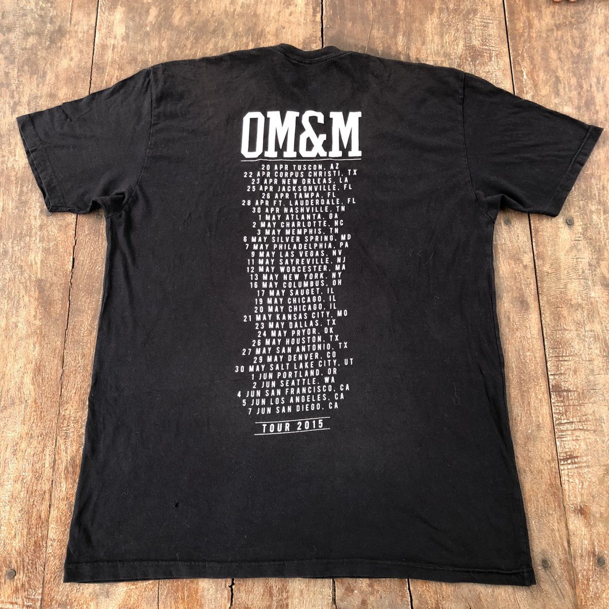 image of Band Tees x Rock Band Om&m Rock Band Tour 2015 T Shirt in Black, Men's (Size XL)