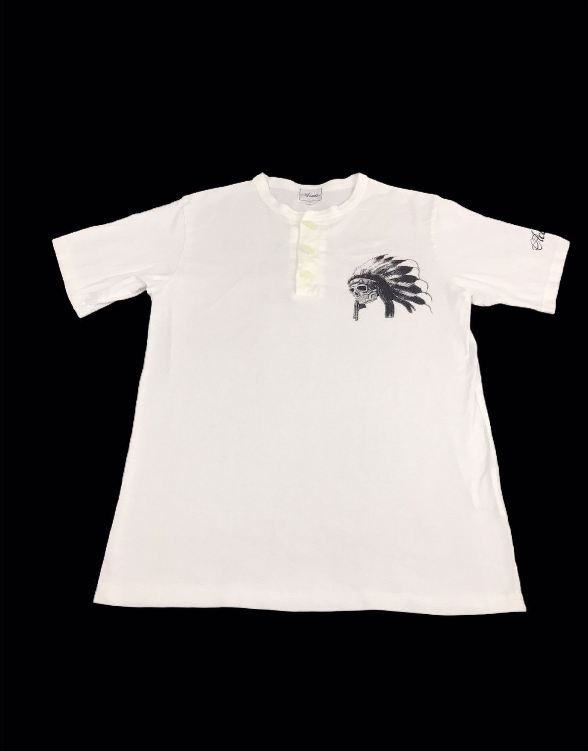 Japanese Brand Acoustic Half Button Tee American Native Size XS / US 0-2 / IT 36-38 - 1 Thumbnail