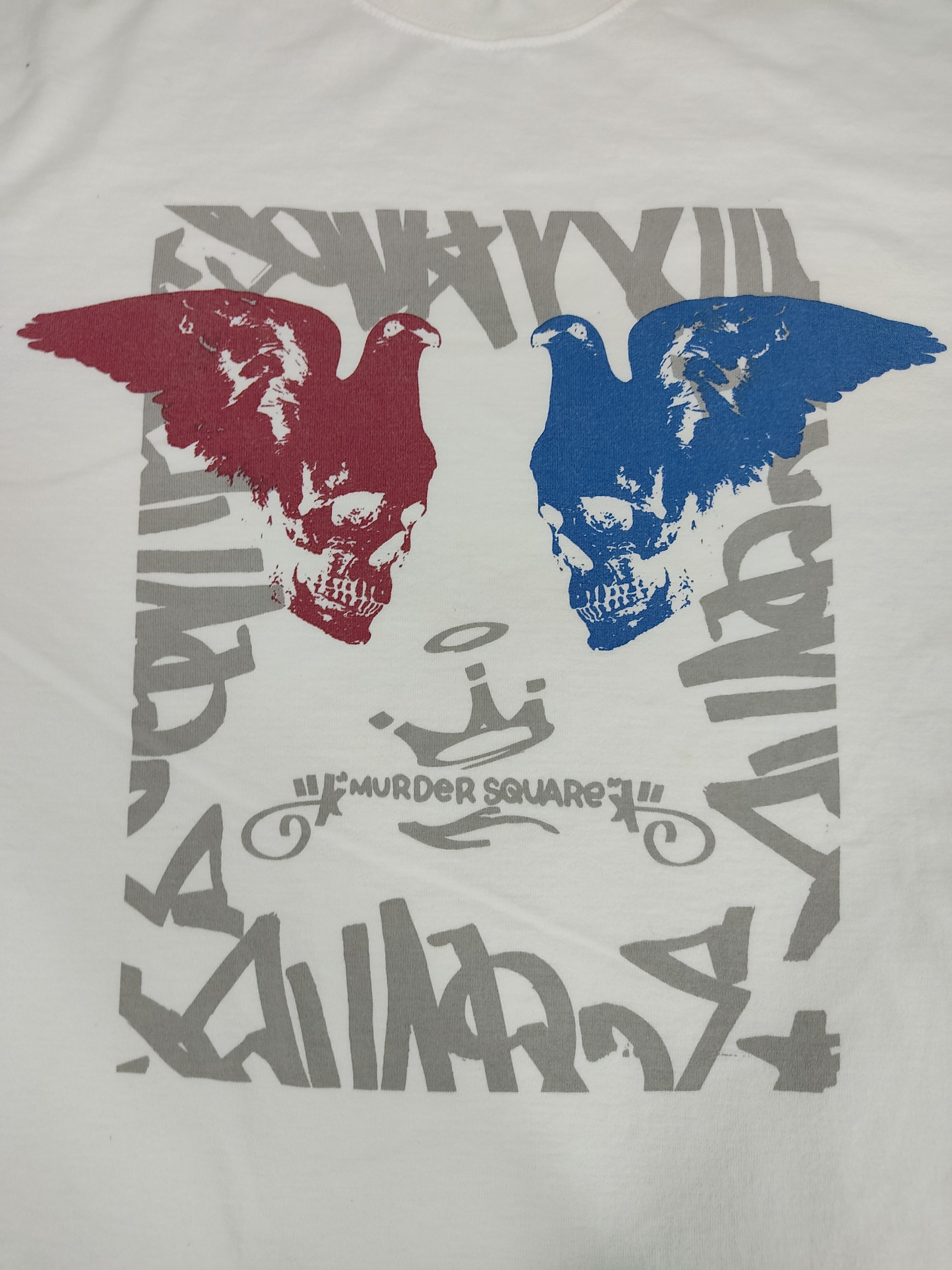 Japanese Brand Murder Square Tee Hell Vs Heaven Skull Bird Art Size US XL / EU 56 / 4 - 2 Thumbnail