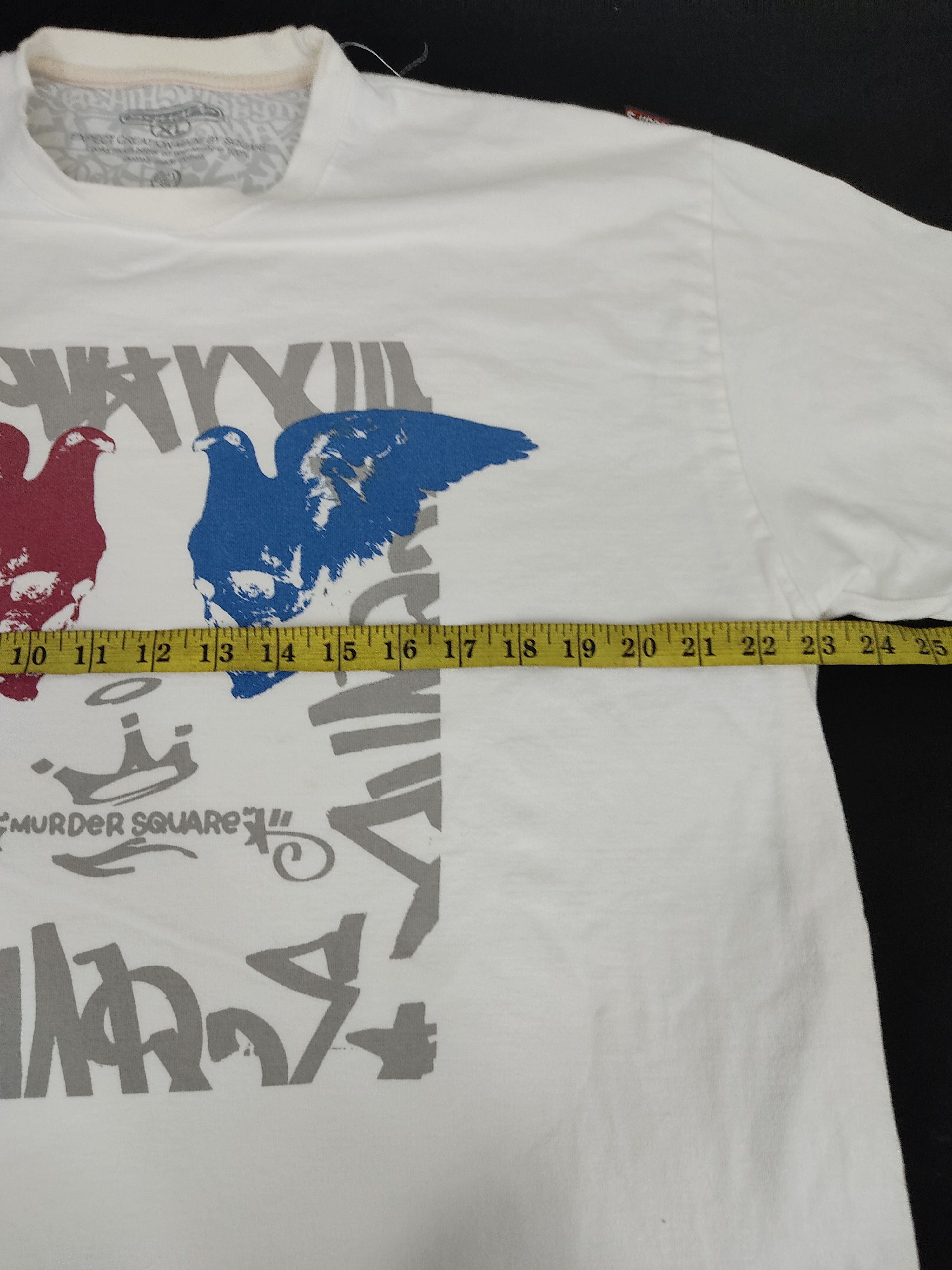 Japanese Brand Murder Square Tee Hell Vs Heaven Skull Bird Art Size US XL / EU 56 / 4 - 5 Thumbnail