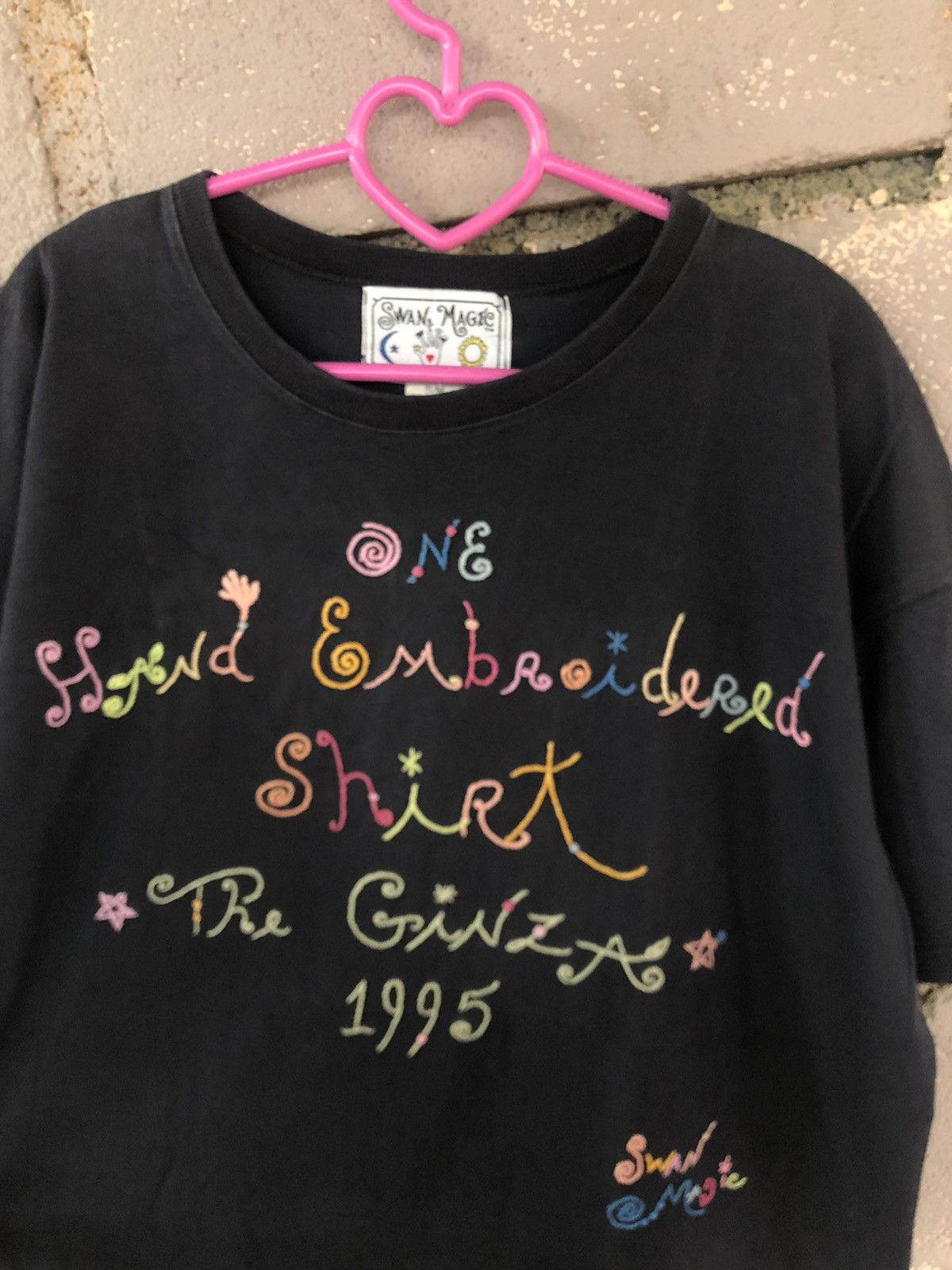 Handmade Vintage SWAN MAGIC The Ginzas One Hand Embroidered Shirt Size US S / EU 44-46 / 1 - 2 Thumbnail