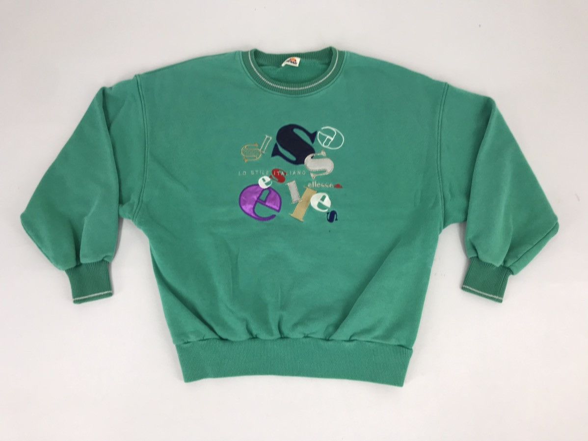 Ellesse × Vintage Rare Ellesse Sweatshirt Embroidery Spell Out Logo K014j Size M / US 6-8 / IT 42-44 - 1 Thumbnail