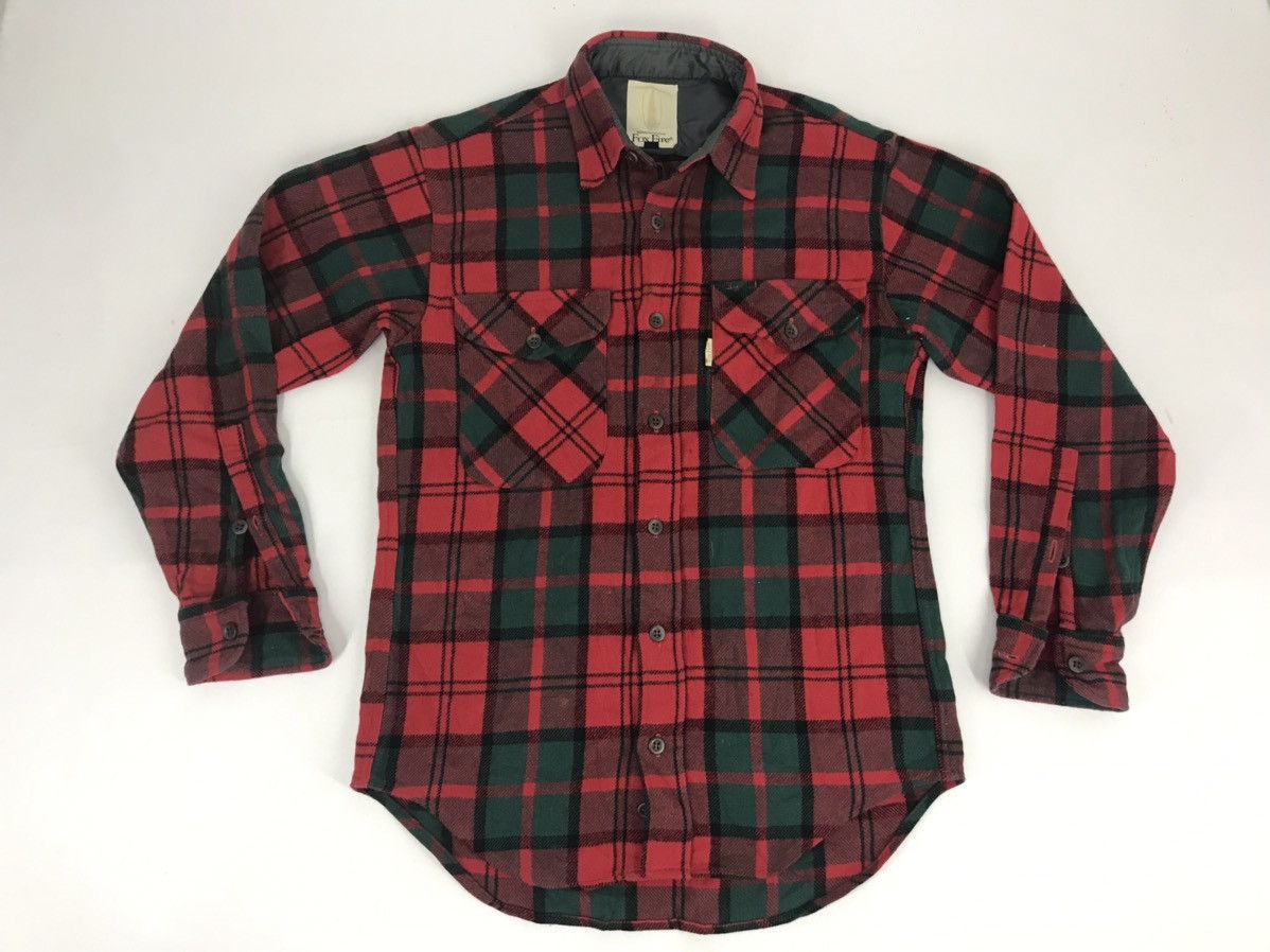 Flannel Fox Fire Plaid Checked Wear Double Pockets Classic Style Size US S / EU 44-46 / 1 - 1 Thumbnail