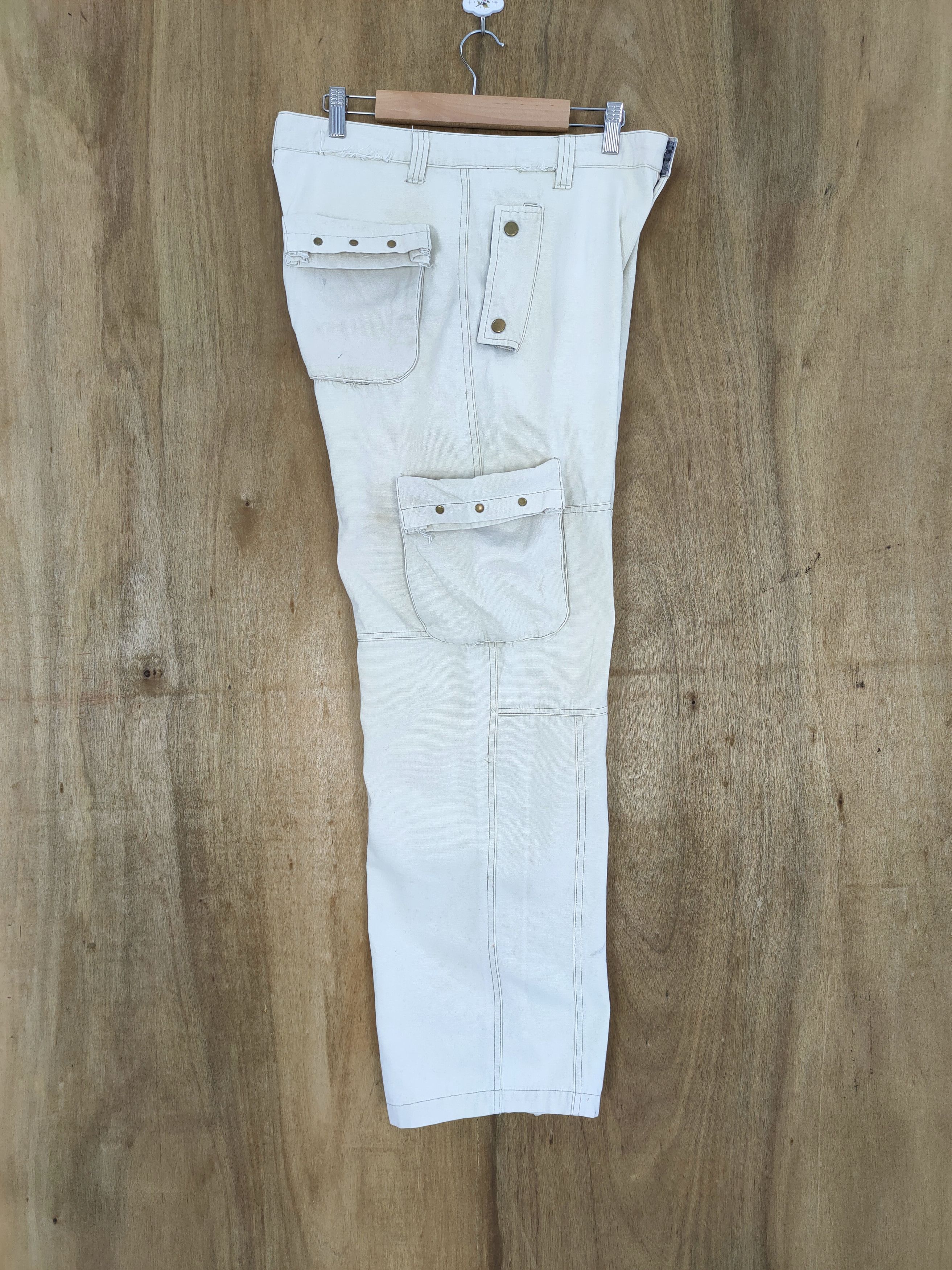 Stussy STUSSY WHITE YELLOW FADED CARGO PANTS Size US 32 / EU 48 - 12 Thumbnail