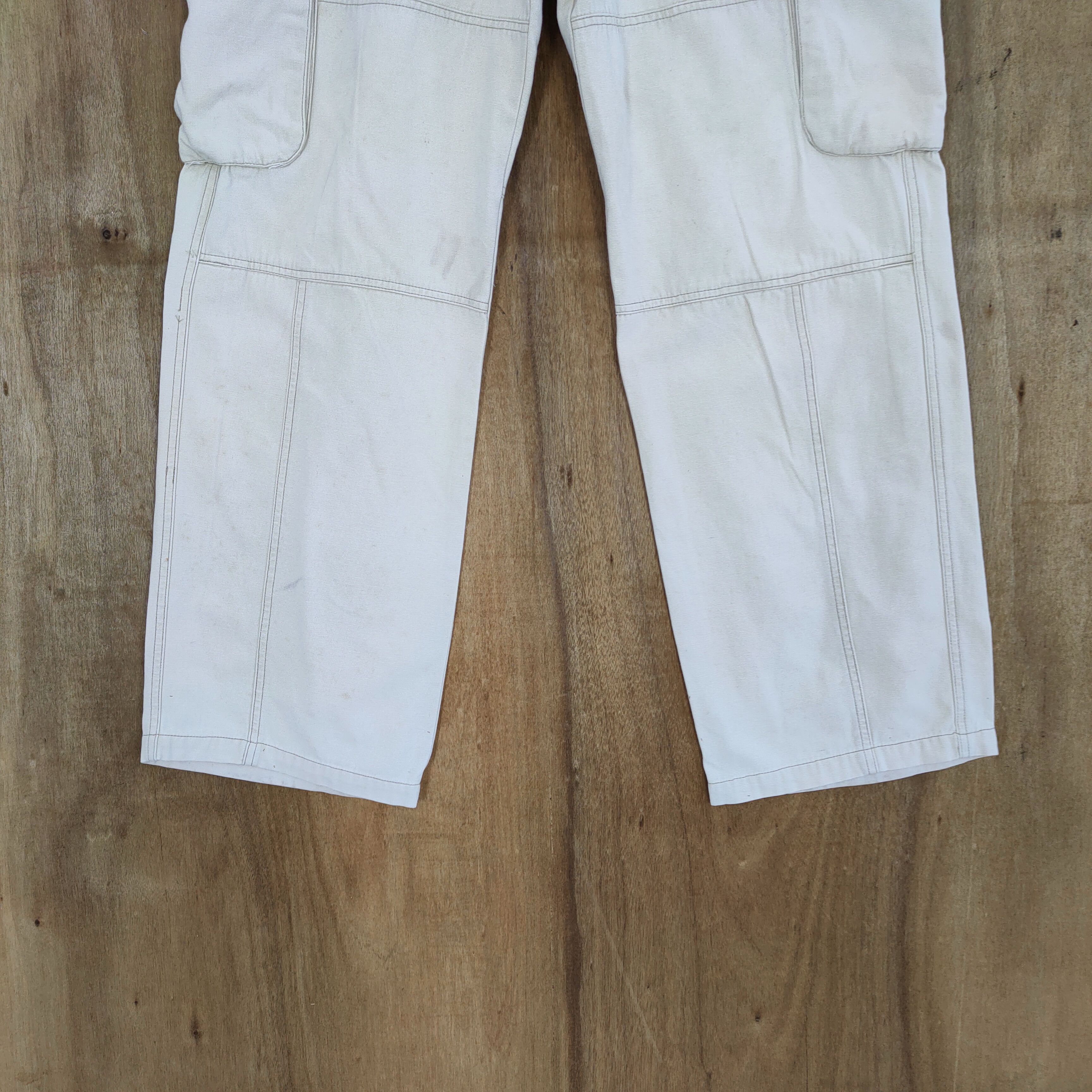 Stussy STUSSY WHITE YELLOW FADED CARGO PANTS Size US 32 / EU 48 - 4 Thumbnail