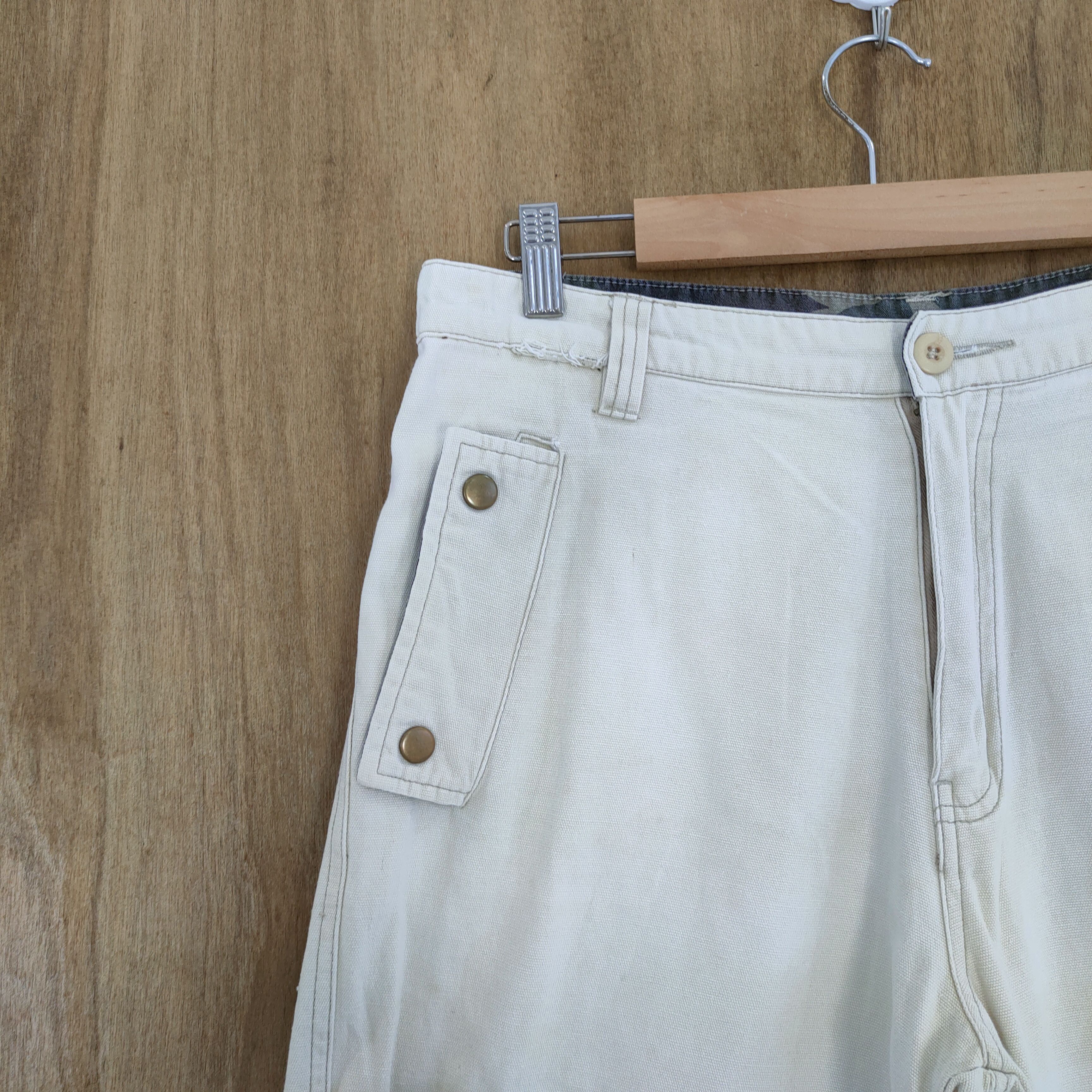 Stussy STUSSY WHITE YELLOW FADED CARGO PANTS Size US 32 / EU 48 - 6 Thumbnail