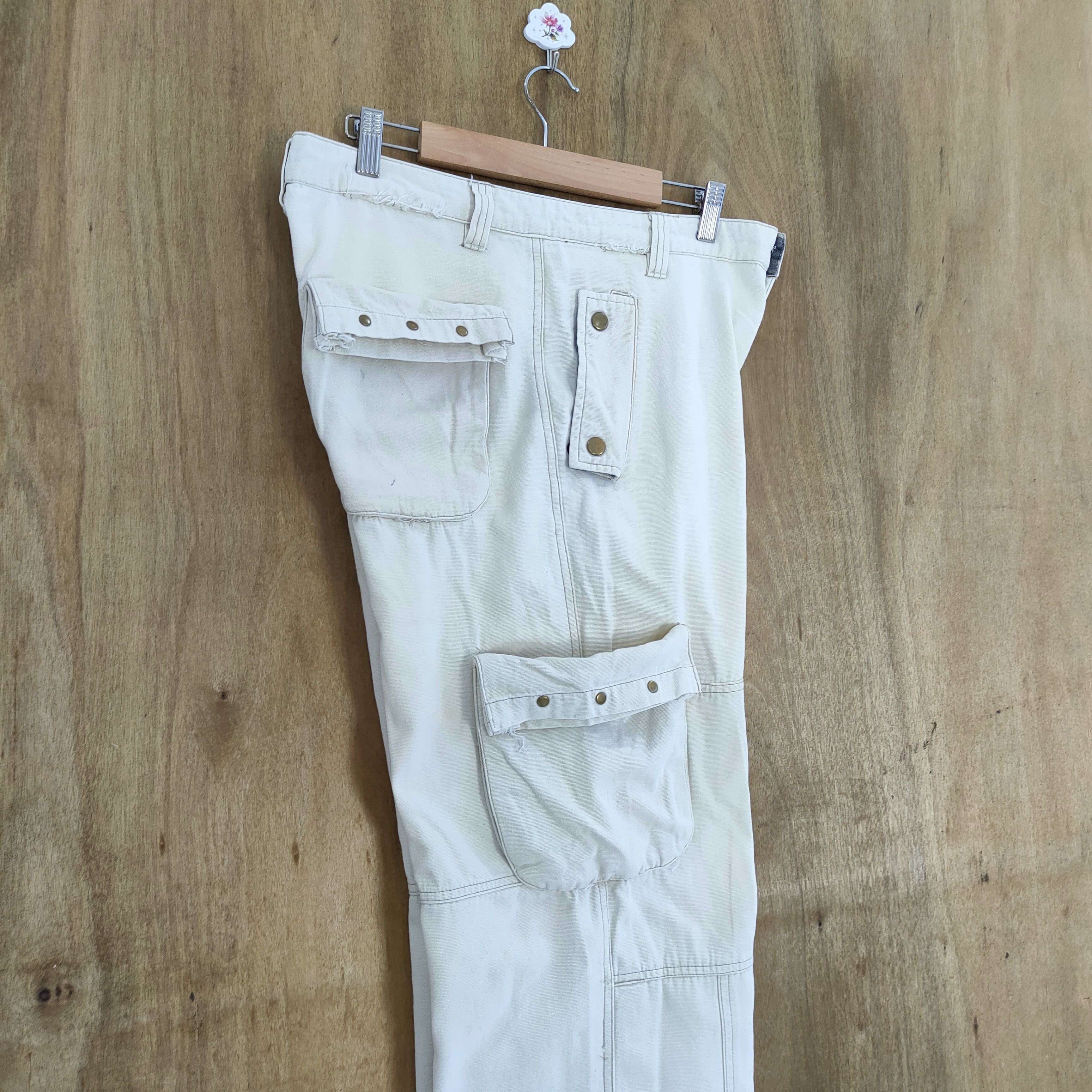 Stussy STUSSY WHITE YELLOW FADED CARGO PANTS Size US 32 / EU 48 - 15 Thumbnail