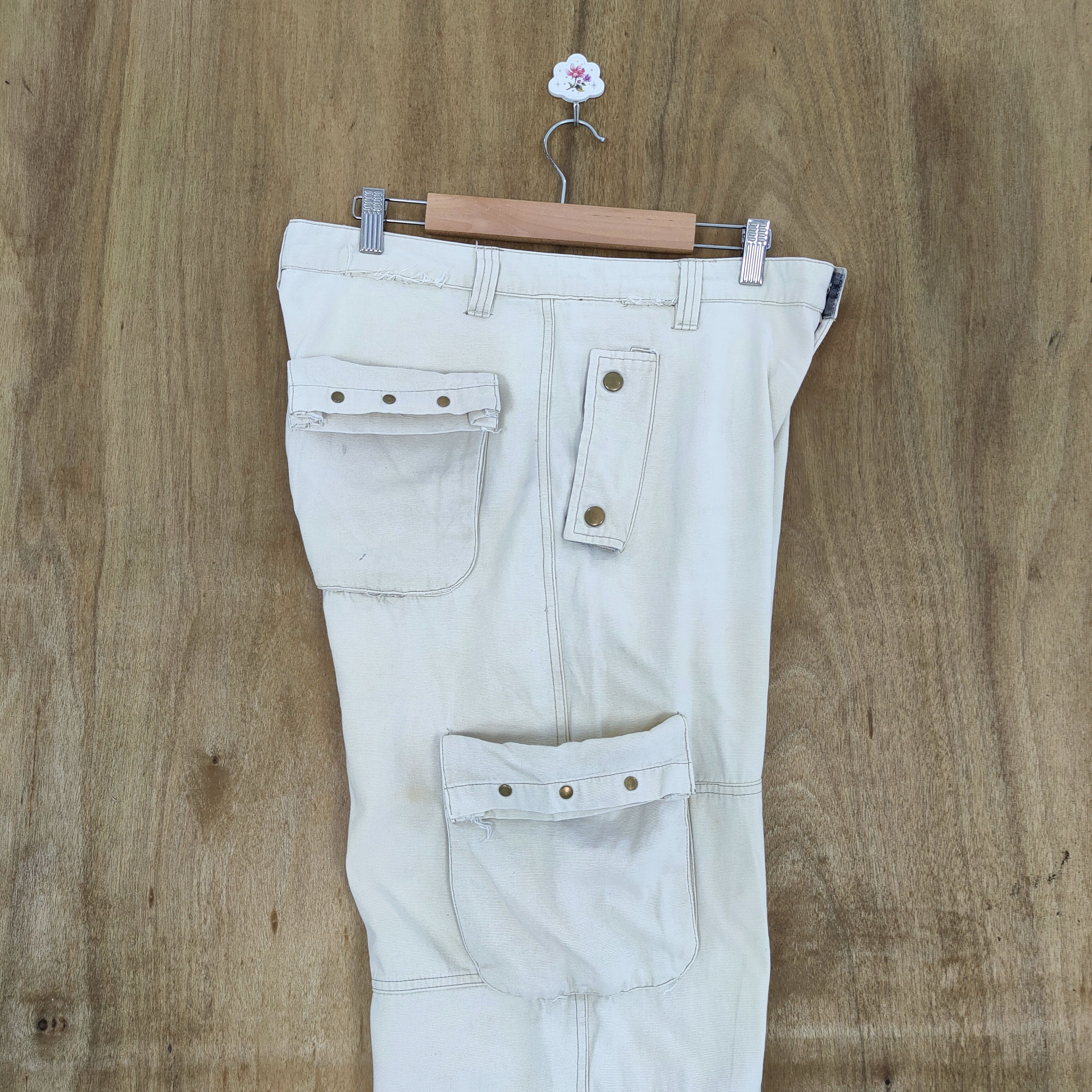 Stussy STUSSY WHITE YELLOW FADED CARGO PANTS Size US 32 / EU 48 - 13 Thumbnail
