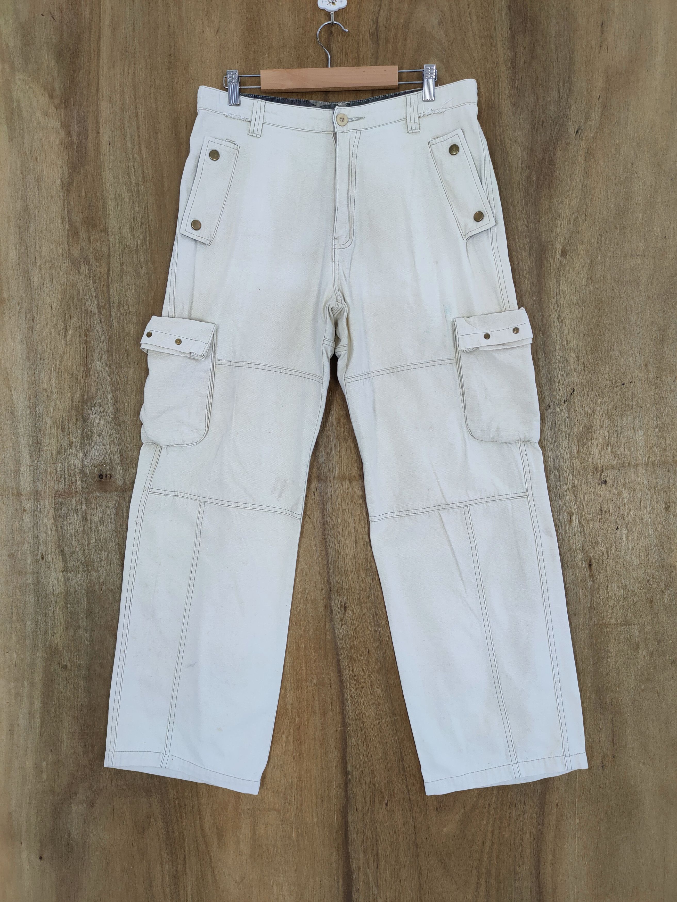 Stussy STUSSY WHITE YELLOW FADED CARGO PANTS Size US 32 / EU 48 - 1 Thumbnail