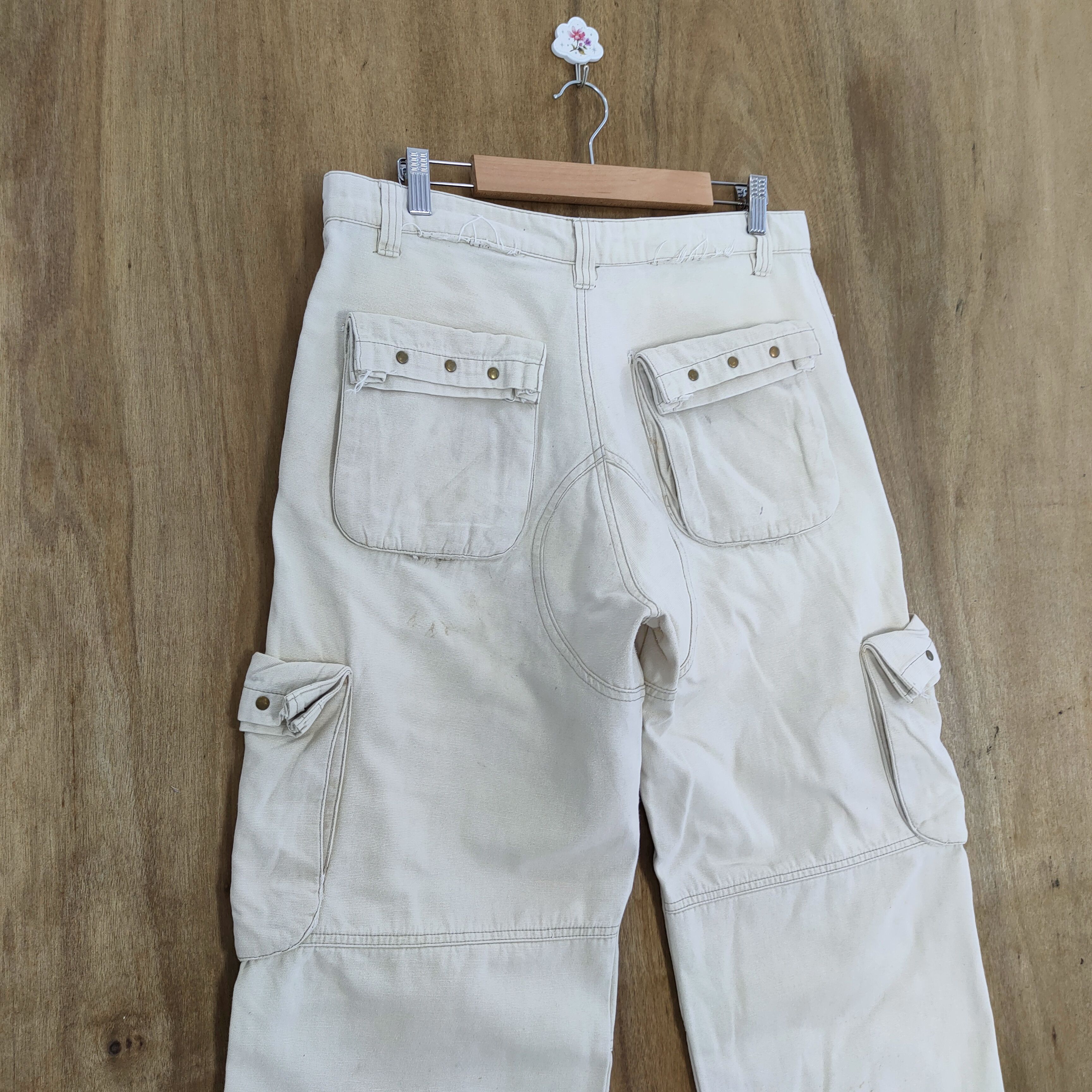Stussy STUSSY WHITE YELLOW FADED CARGO PANTS Size US 32 / EU 48 - 10 Thumbnail