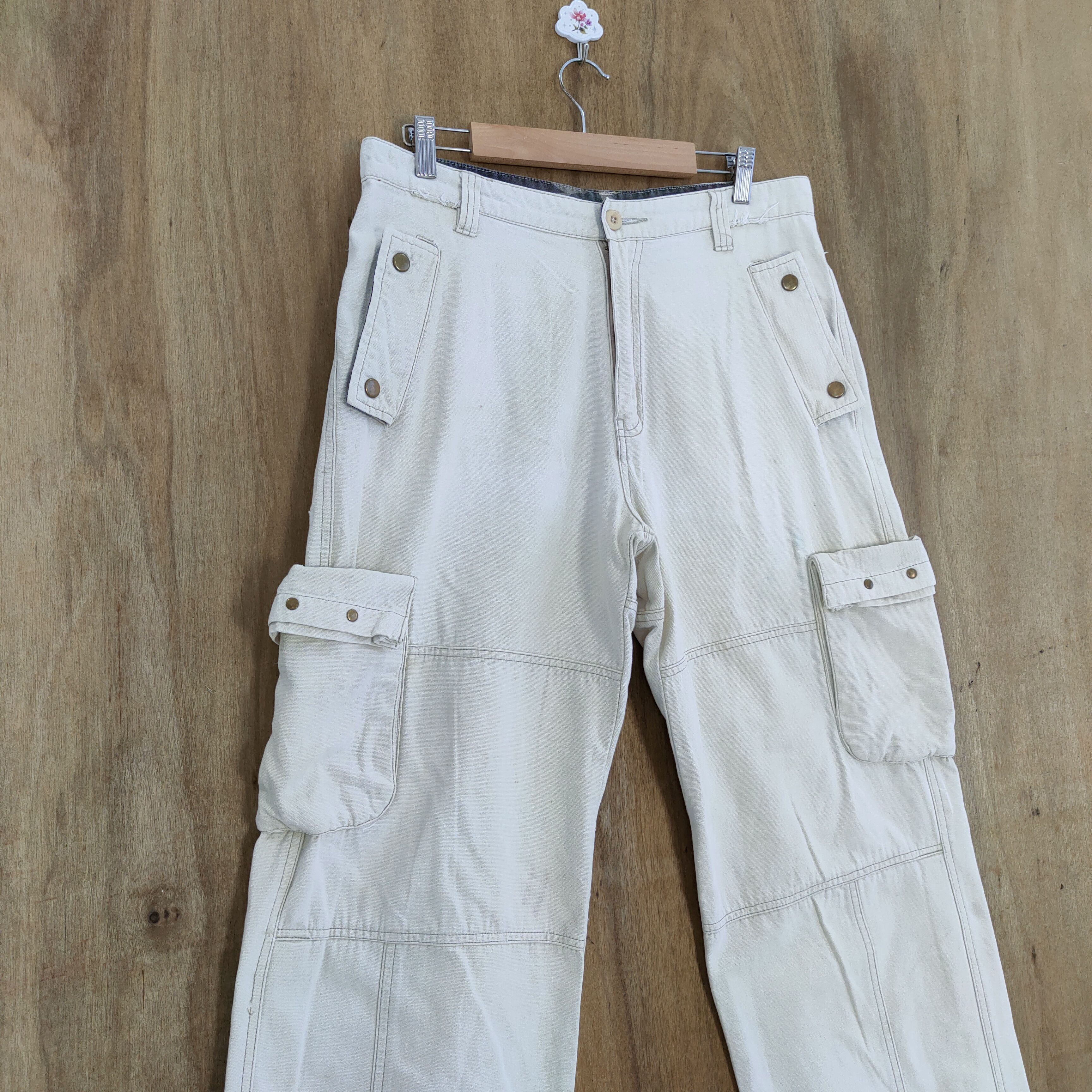 Stussy STUSSY WHITE YELLOW FADED CARGO PANTS Size US 32 / EU 48 - 5 Thumbnail