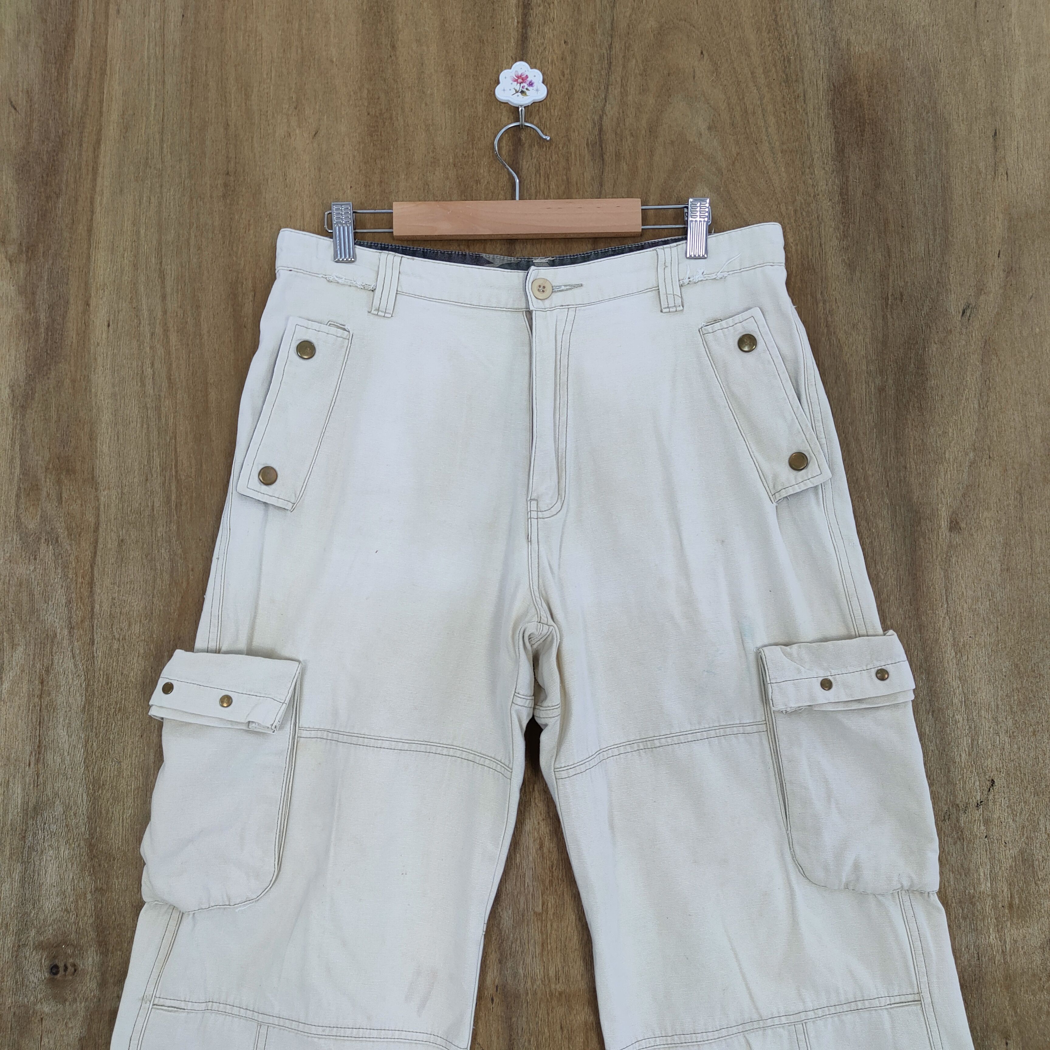 Stussy STUSSY WHITE YELLOW FADED CARGO PANTS Size US 32 / EU 48 - 3 Thumbnail
