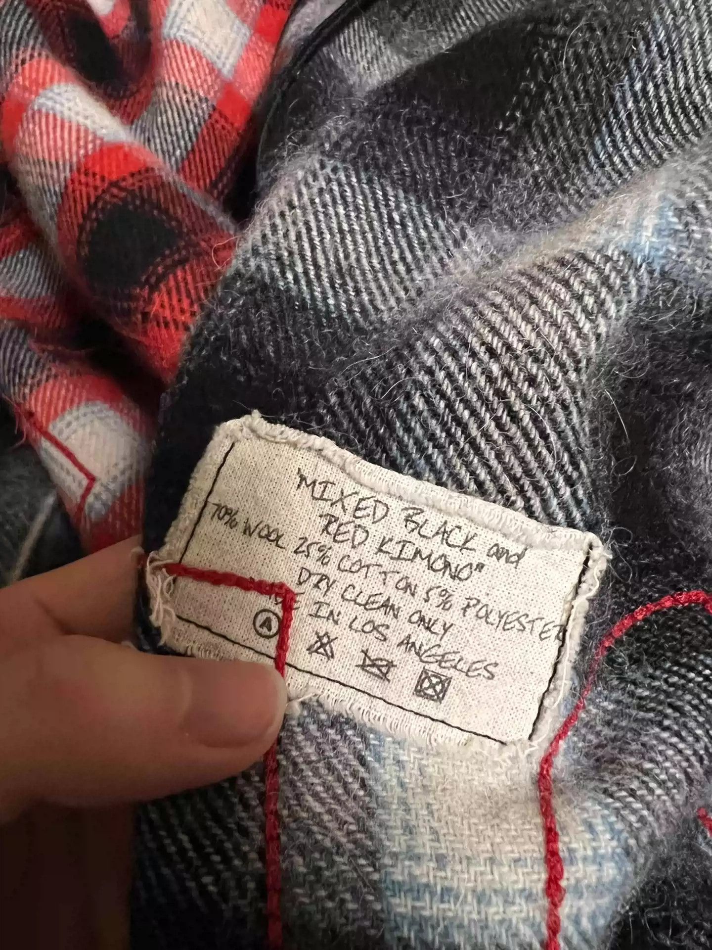 Greg Lauren Greg Lauren Patchwork Checked Shirt Size 2 Red Size US M / EU 48-50 / 2 - 4 Thumbnail