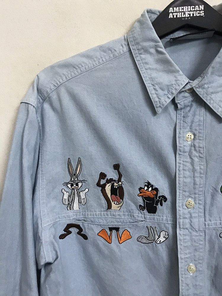 Vintage Vintage 90s Warner Bros Cartoon Characters Denim Shirt Size US M / EU 48-50 / 2 - 2 Thumbnail