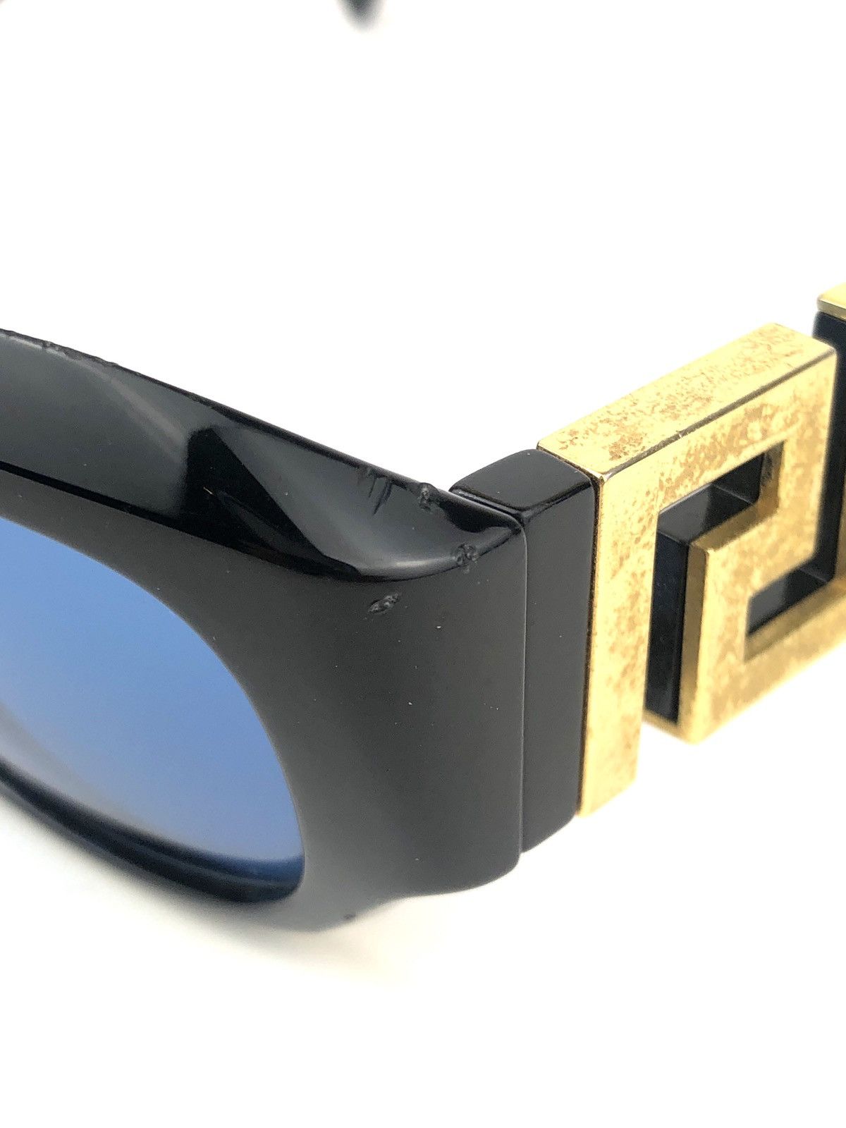 Versace Versace T75 Gold Oversized Logo Sunglasses Size ONE SIZE - 6 Thumbnail