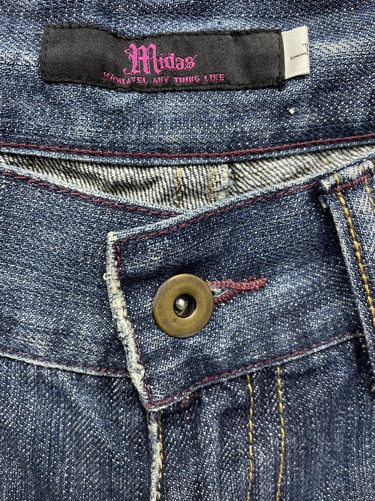 Beauty Beast 🔥MIDAS Punk Flare Clawmark Whisker Distressed Denim Pants Size US 31 - 7 Thumbnail