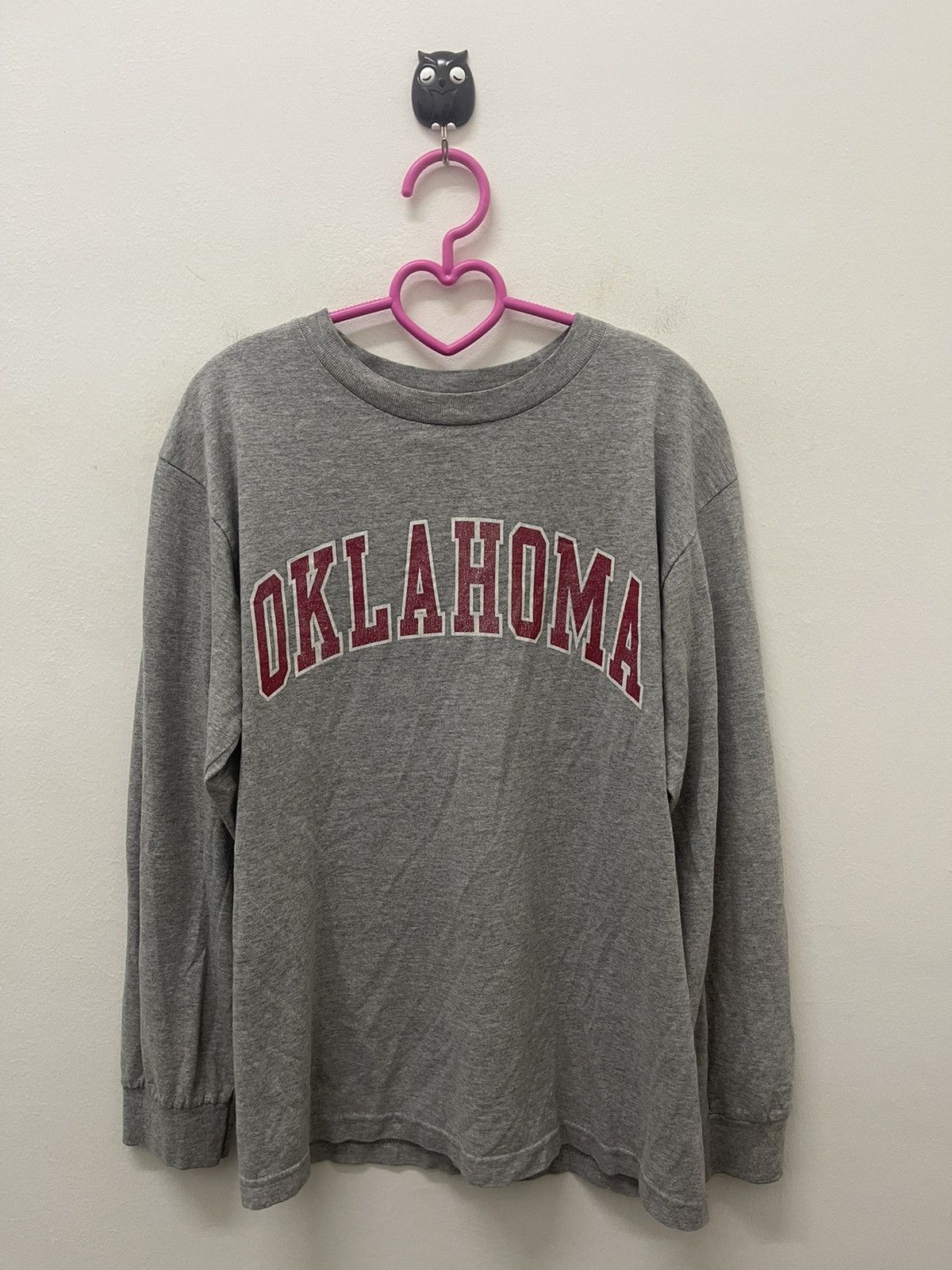 Image of American College x Collegiate Vintage University Of Oklahoma Sooners Spell Out in Grey (Size Small)