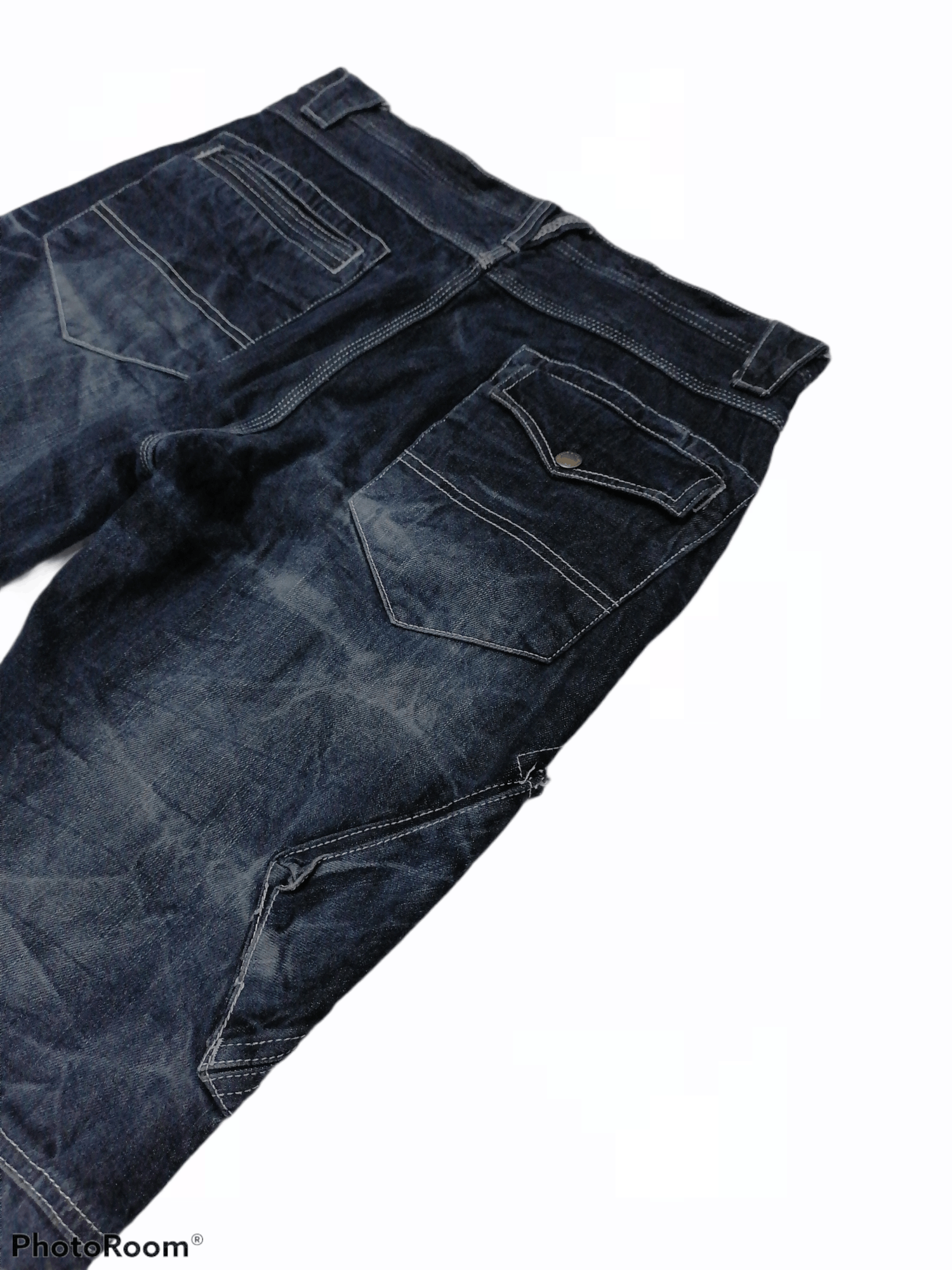 Japanese Brand 🔥Double Focus Crack Wash Design Multipocket Denim Pants🇯🇵 Size US 34 / EU 50 - 8 Thumbnail