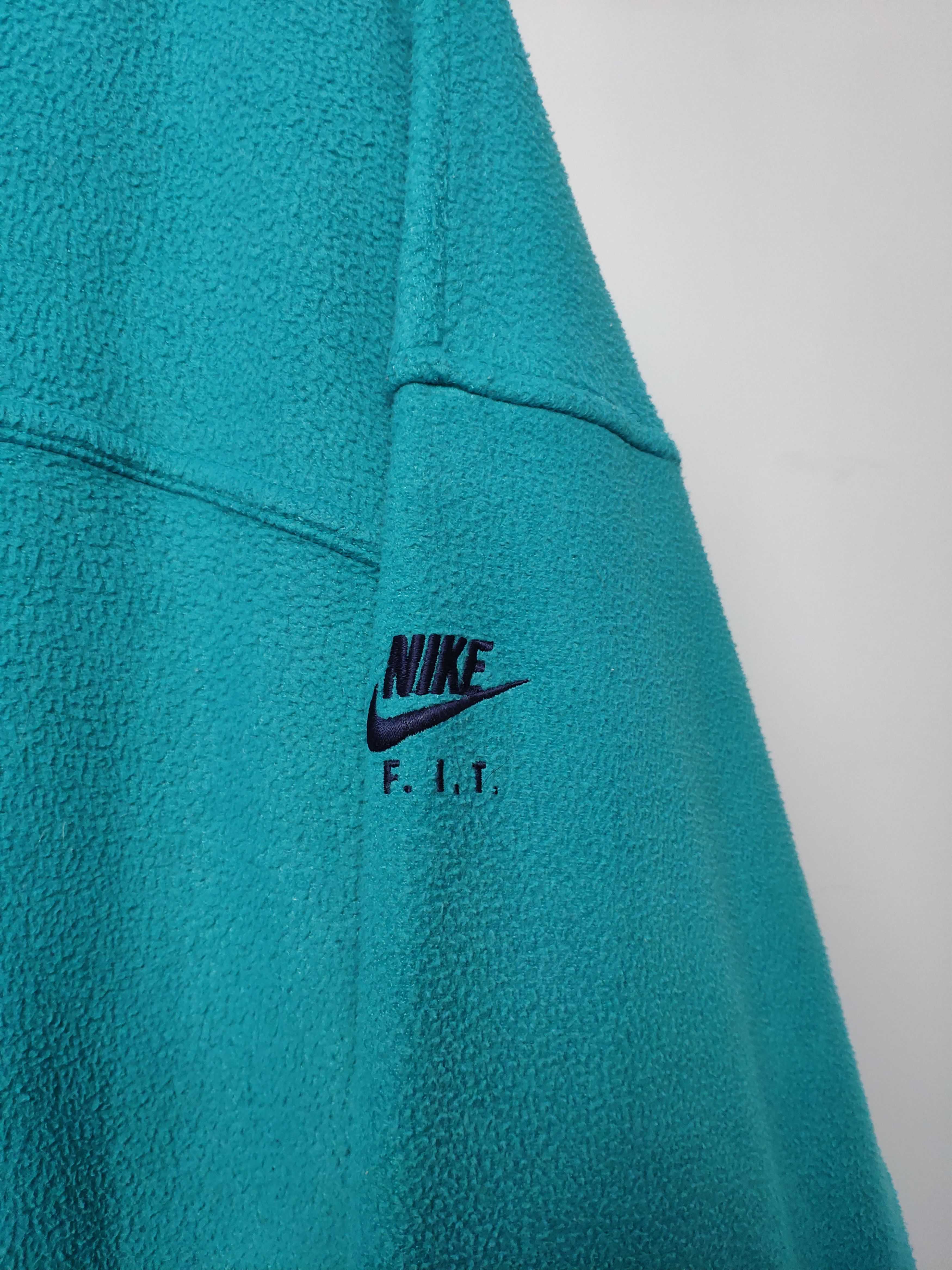 Nike × Vintage Nike FIT vintage vneck fleece sweatshirt green 80s 90s RARE Size US L / EU 52-54 / 3 - 4 Thumbnail