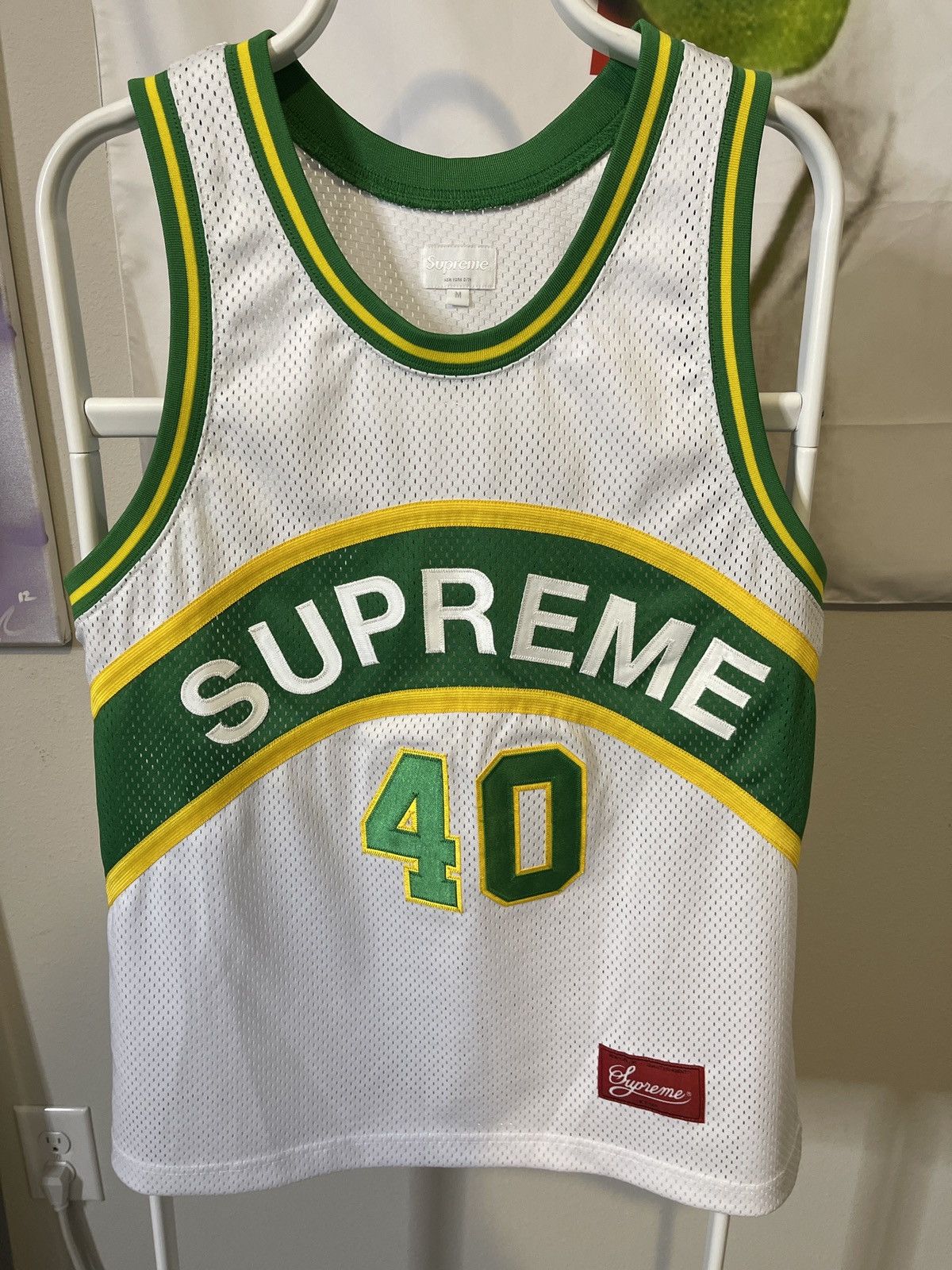 image of Supreme “Sonics” Jersey in White, Men's (Size Medium)