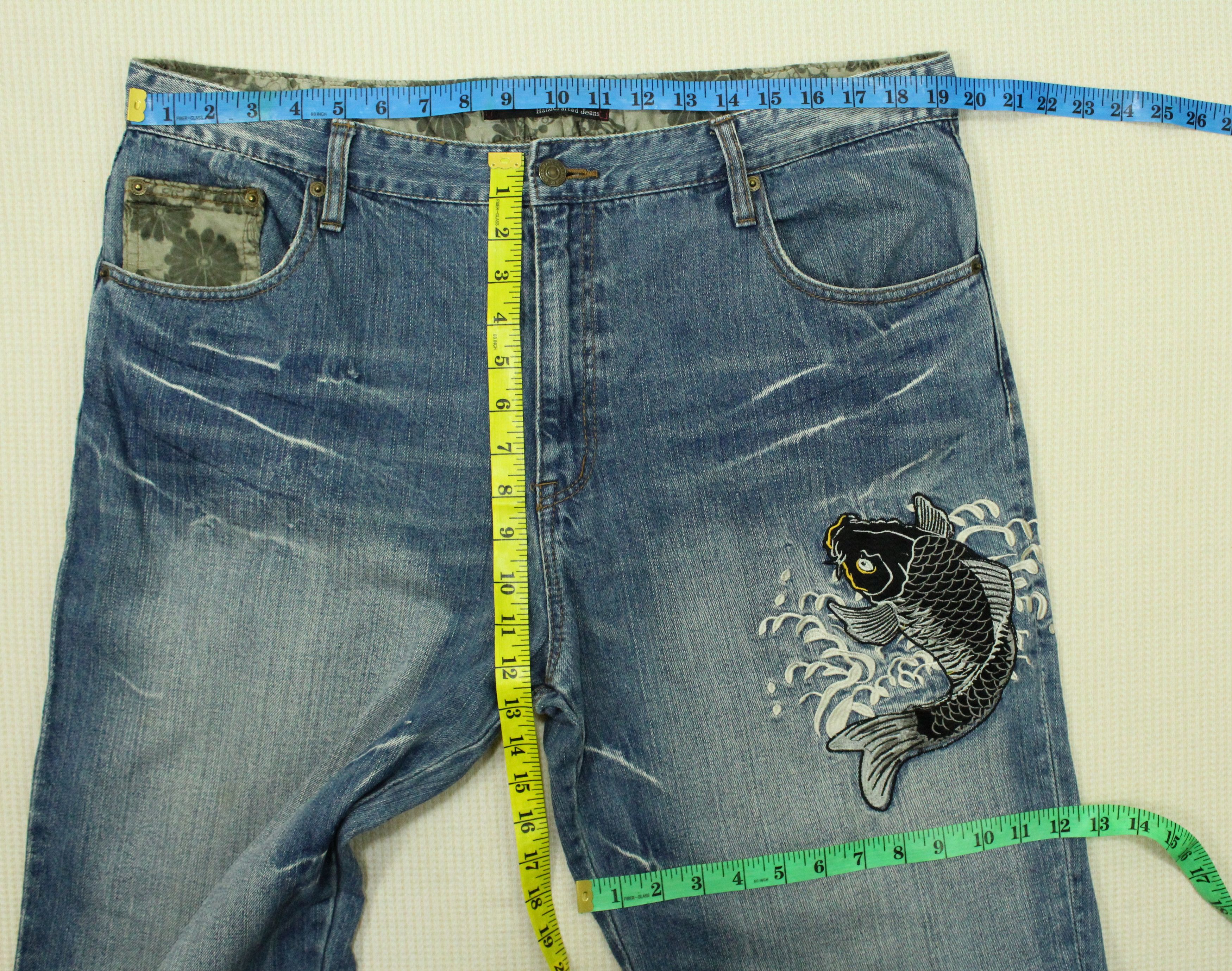 Japanese Brand KOI FISH Denim HANDCRAFTED DENIM Embroidered Multi Pocket Size US 38 / EU 54 - 11 Thumbnail