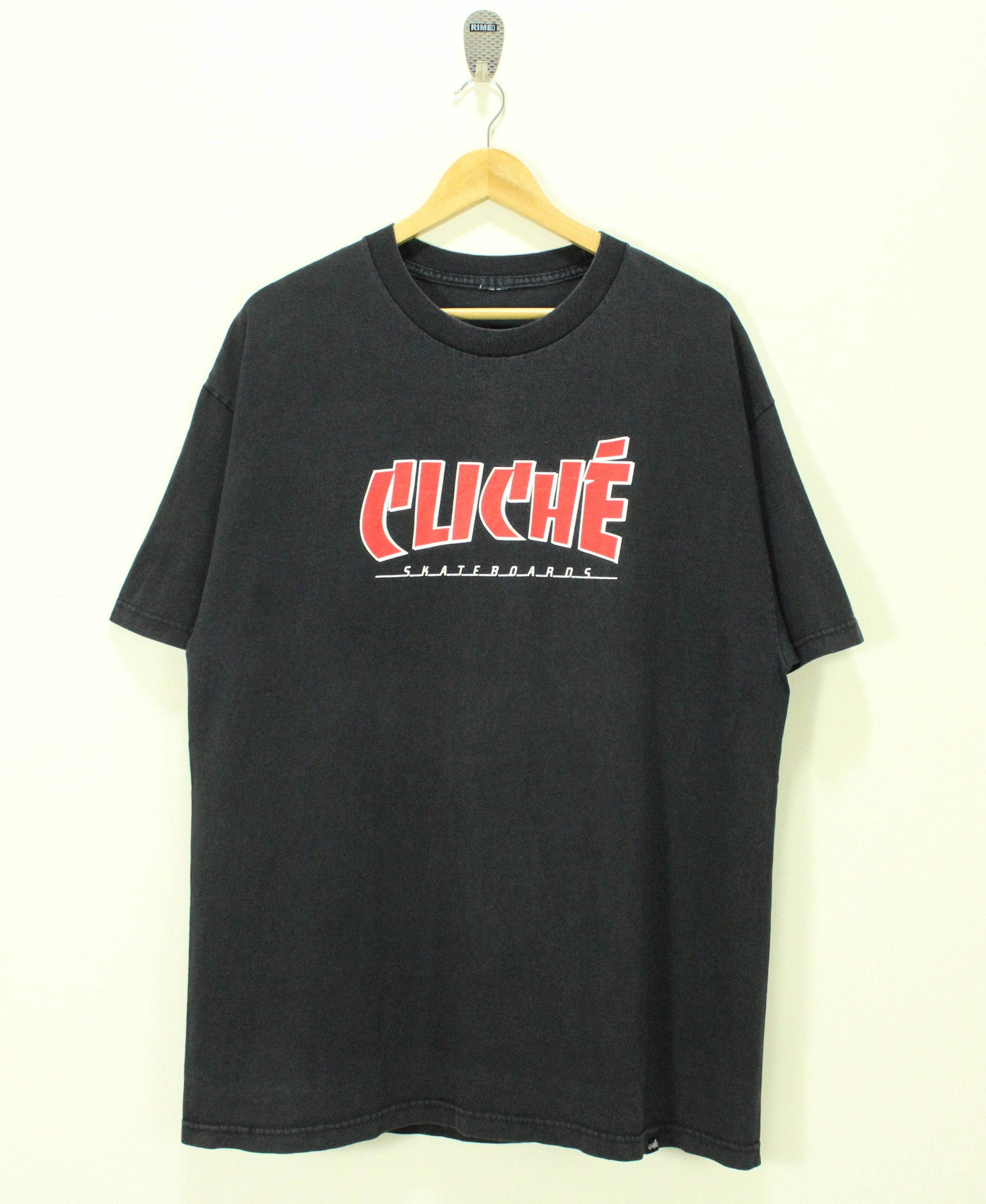 Image of Stussy x Thrasher Vintage Cliche T Shirt Skateboards in Black, Men's (Size XL)