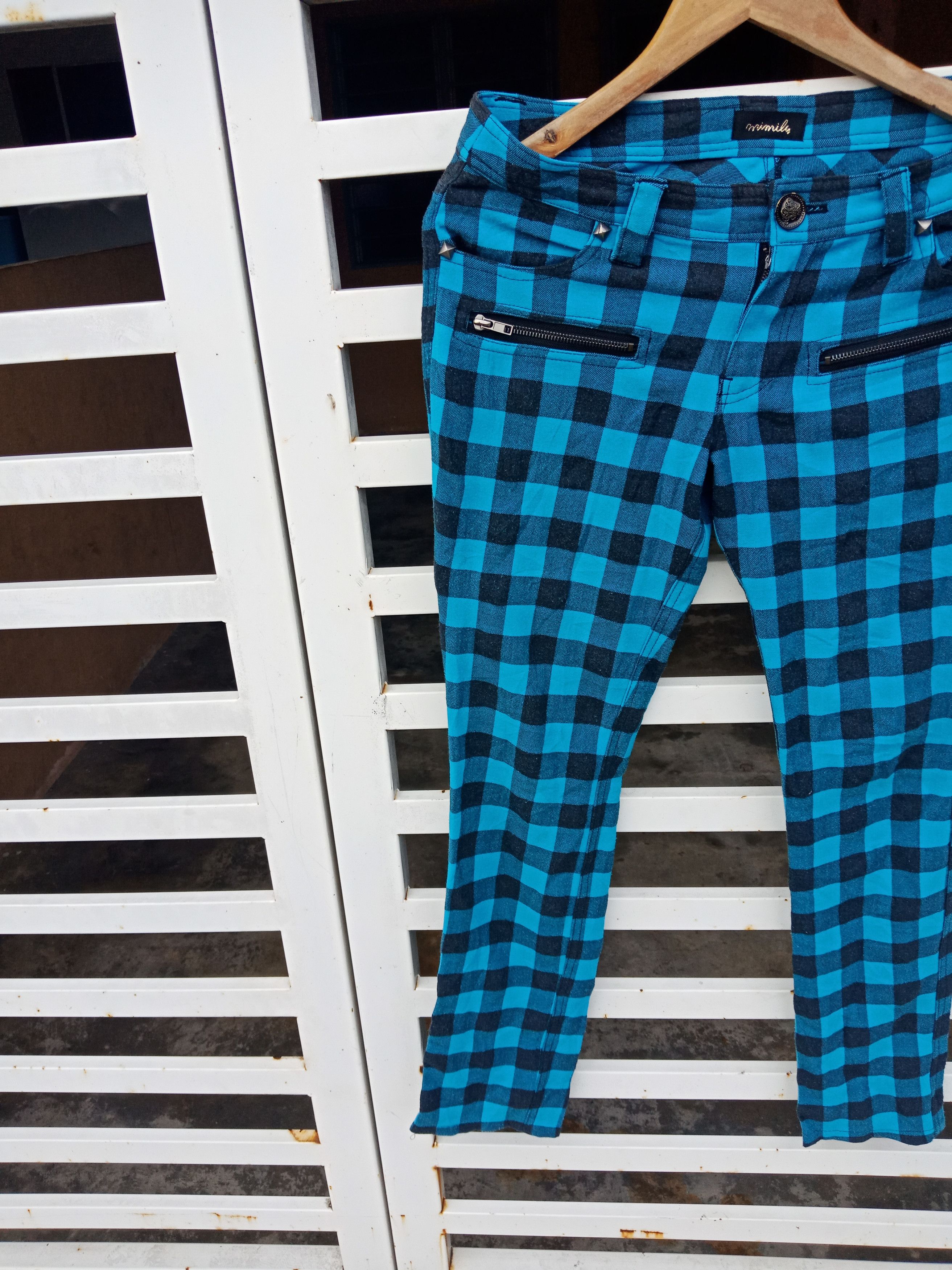 Japanese Brand Mimulu Tartan Checker Bondage Punks Pants Size US 32 / EU 48 - 6 Thumbnail