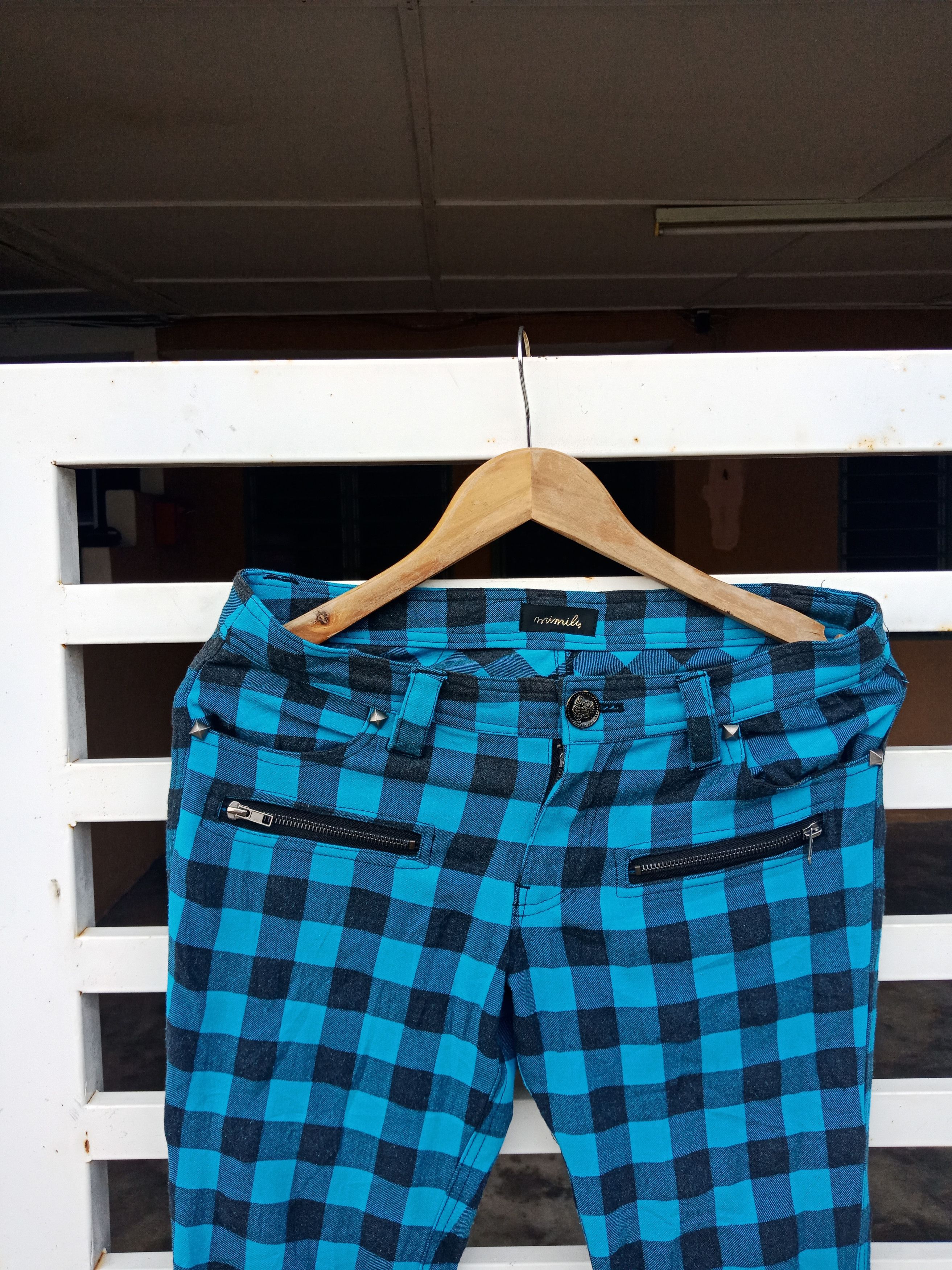 Japanese Brand Mimulu Tartan Checker Bondage Punks Pants Size US 32 / EU 48 - 5 Thumbnail