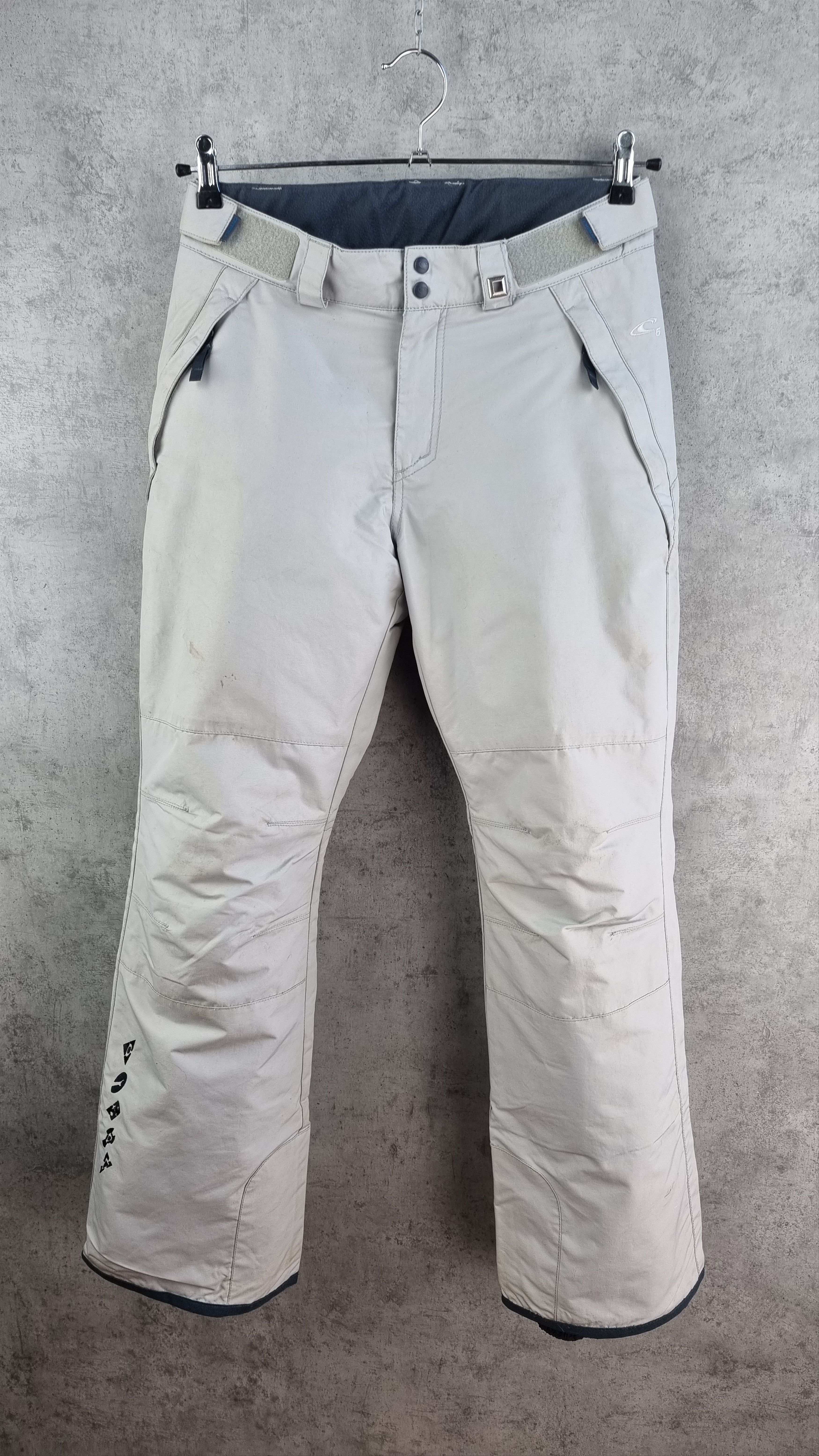 image of Vintage 90's Oneill Launch Series Logo Ski Pants in Light Gray, Men's (Size 30)