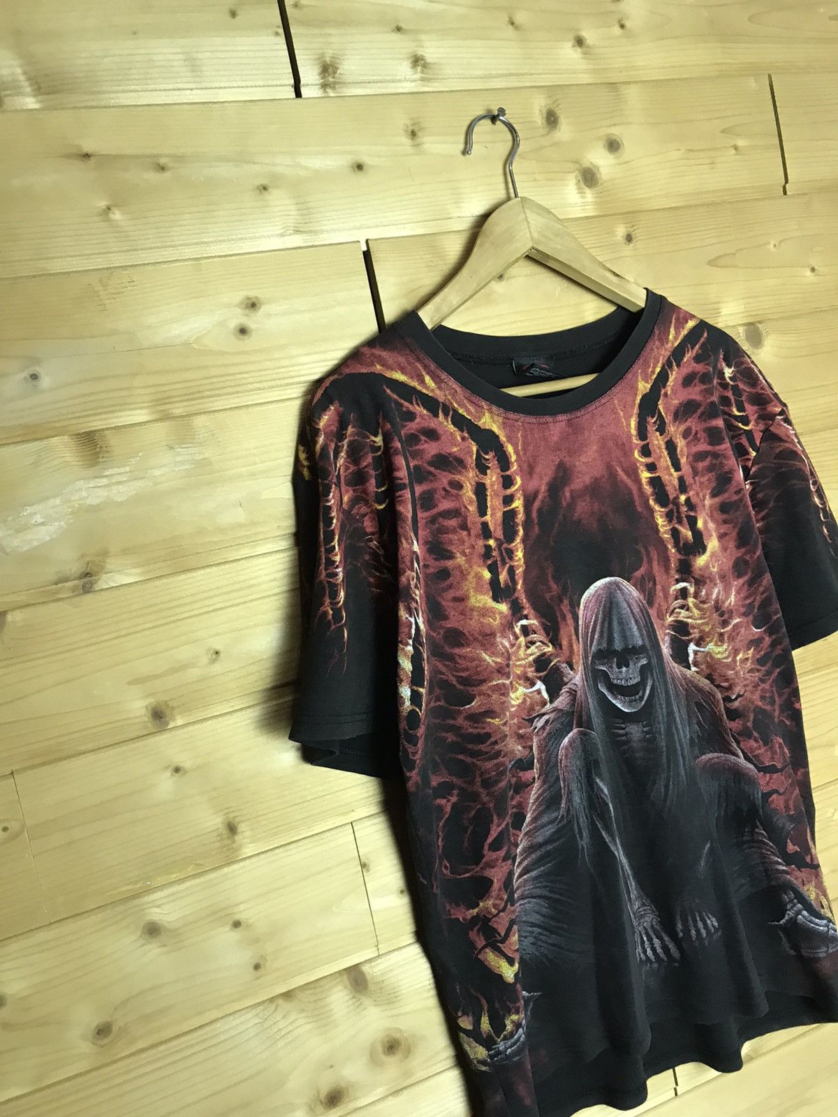 Vintage Vintage Spiral skull over print t-shirt Size US L / EU 52-54 / 3 - 2 Thumbnail