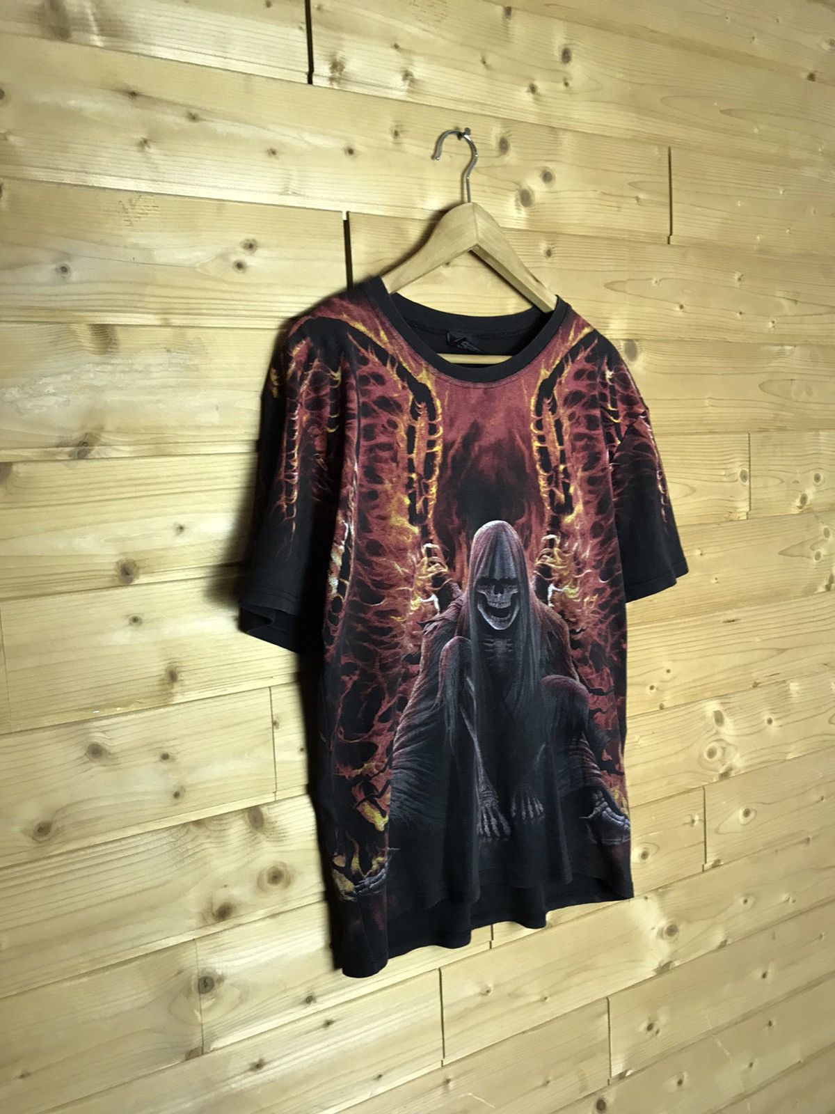 Vintage Vintage Spiral skull over print t-shirt Size US L / EU 52-54 / 3 - 1 Thumbnail