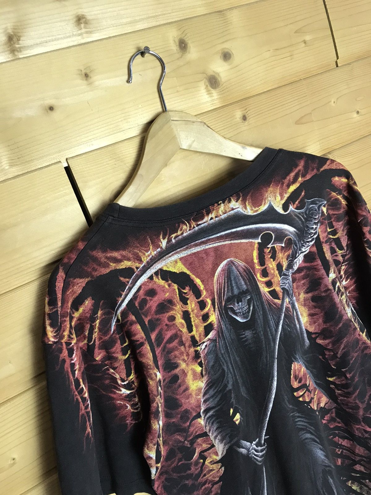 Vintage Vintage Spiral skull over print t-shirt Size US L / EU 52-54 / 3 - 8 Thumbnail