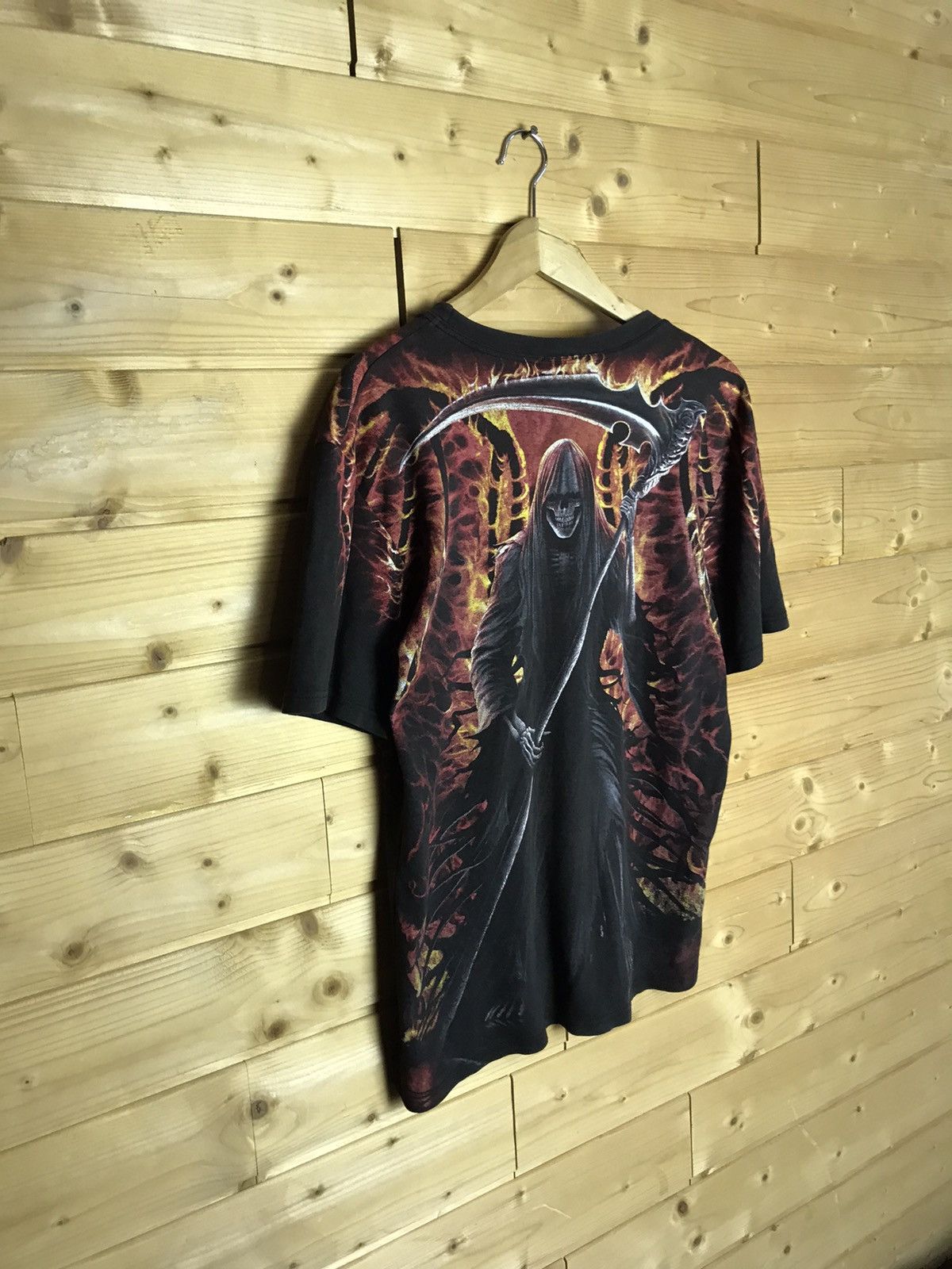 Vintage Vintage Spiral skull over print t-shirt Size US L / EU 52-54 / 3 - 7 Thumbnail