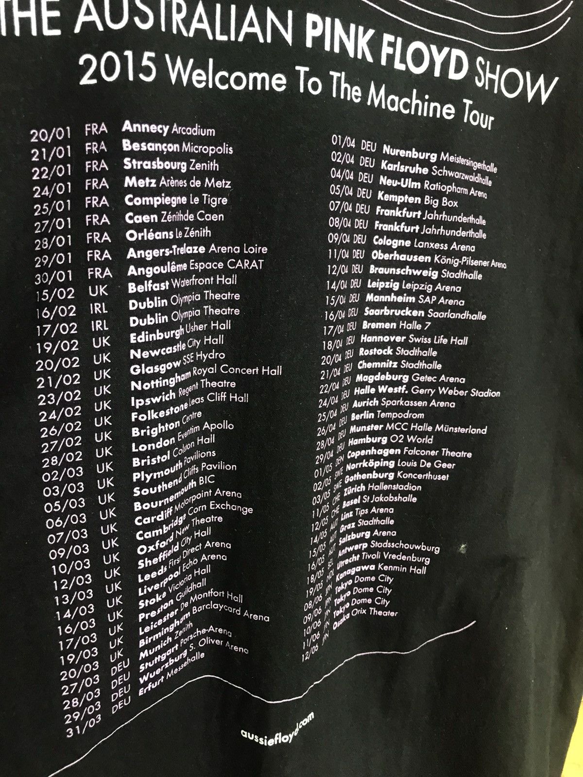 Vintage Pink Floyd 2015 tour t-shirt Size US XL / EU 56 / 4 - 9 Thumbnail