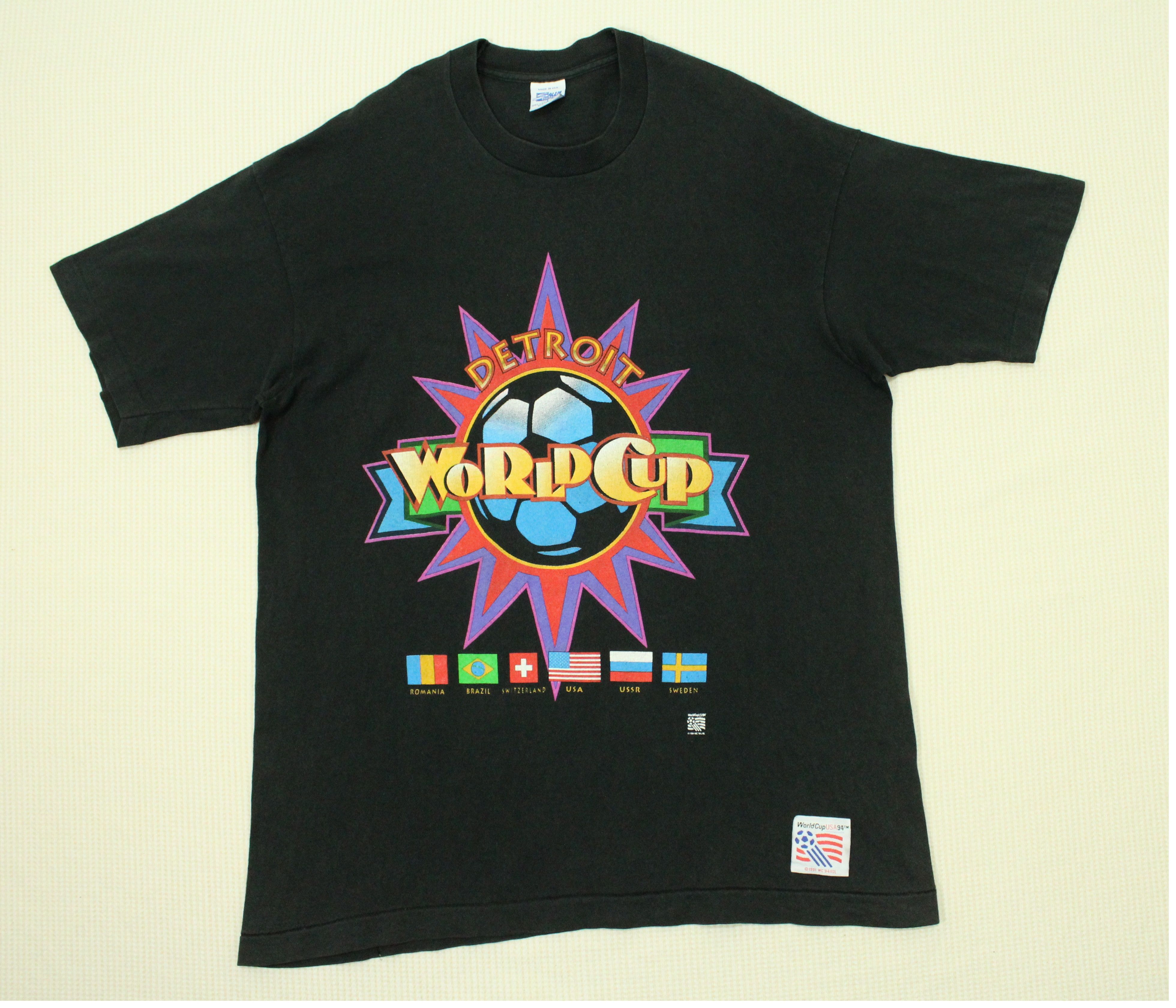 Salem Sportswear × Vintage Vintage 90s WORLD CUP USA T Shirt Single Stitch Size US L / EU 52-54 / 3 - 2 Thumbnail
