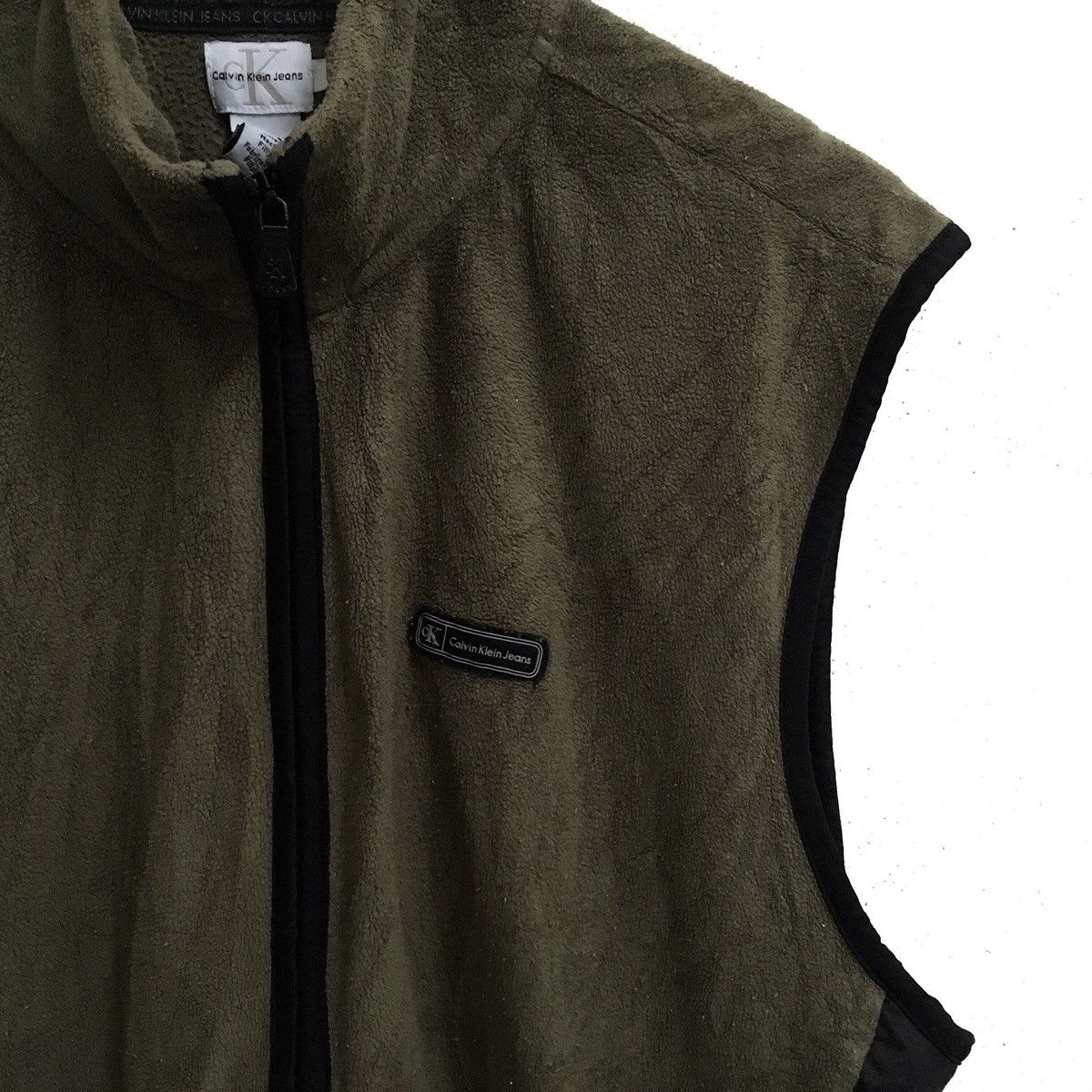 Calvin Klein × Vintage CALVIN KLEIN SMALL LOGO FLEECE ZIPPER TANKS SLEEVELESS Size US L / EU 52-54 / 3 - 3 Thumbnail