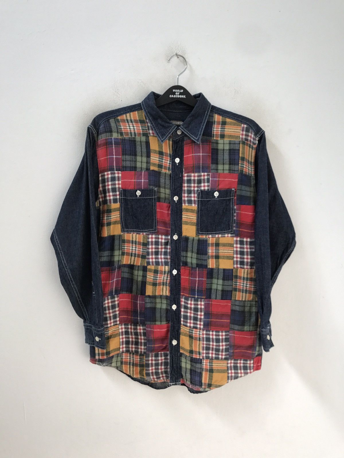 PERSON'S Vintage Person's Japan Patchwork Hybrid Denim Shirt Size US L / EU 52-54 / 3 - 2 Thumbnail