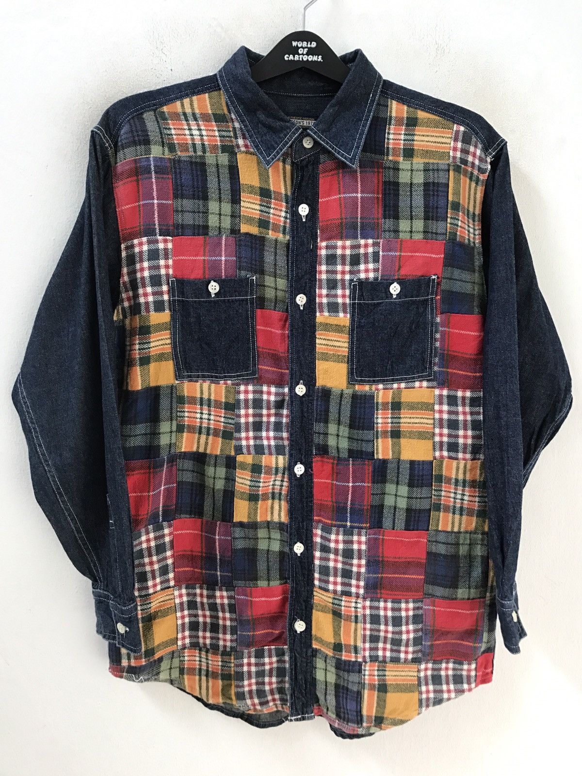 PERSON'S Vintage Person's Japan Patchwork Hybrid Denim Shirt Size US L / EU 52-54 / 3 - 1 Thumbnail