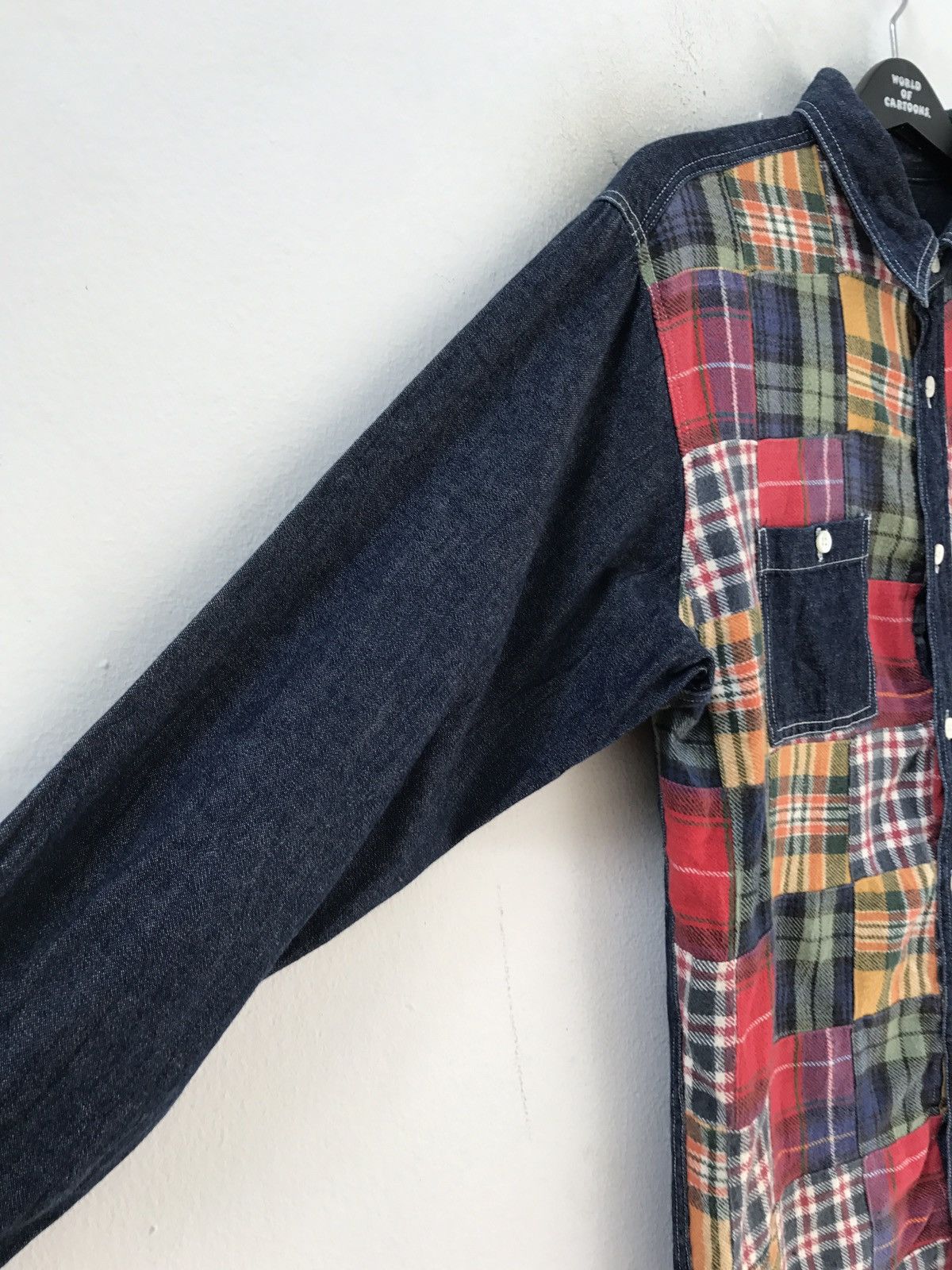PERSON'S Vintage Person's Japan Patchwork Hybrid Denim Shirt Size US L / EU 52-54 / 3 - 5 Thumbnail