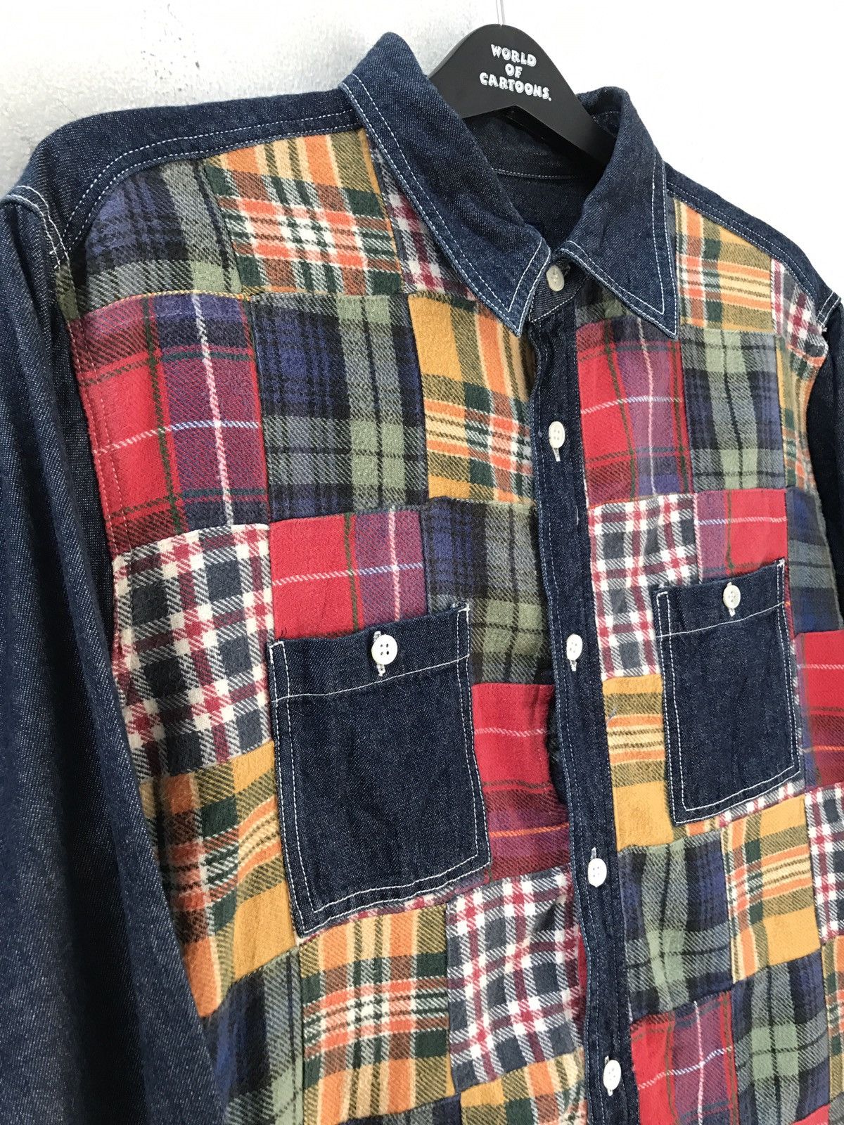 PERSON'S Vintage Person's Japan Patchwork Hybrid Denim Shirt Size US L / EU 52-54 / 3 - 3 Thumbnail