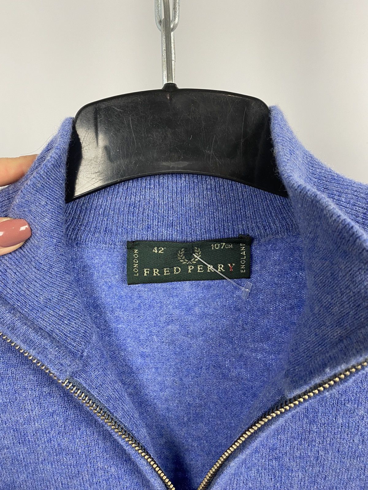 Fred Perry Fred Perry vintage 100% Wool zip 1/3 blue size L Size US L / EU 52-54 / 3 - 3 Thumbnail